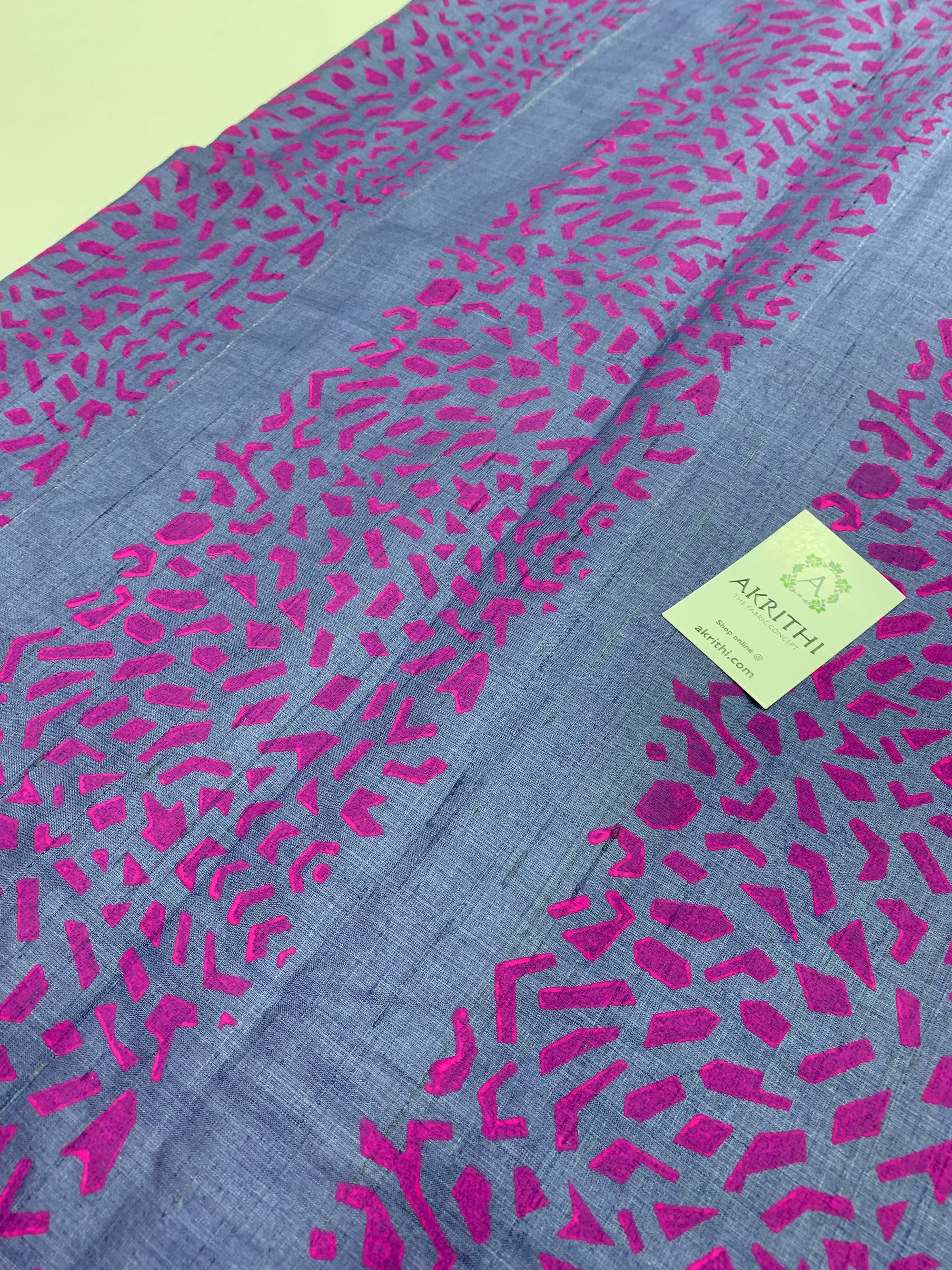 Block printed Handloom pure tussar silk saree