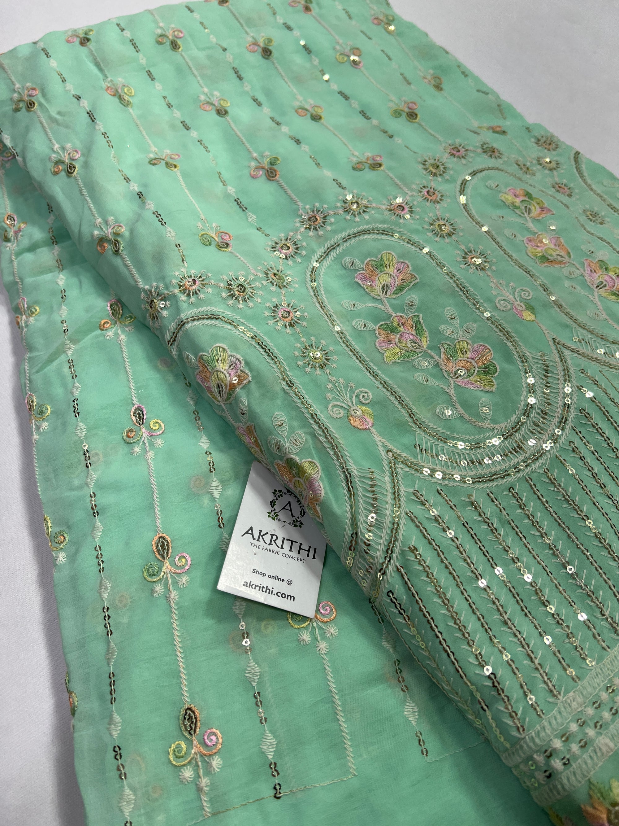 Embroidery on georgette fabric