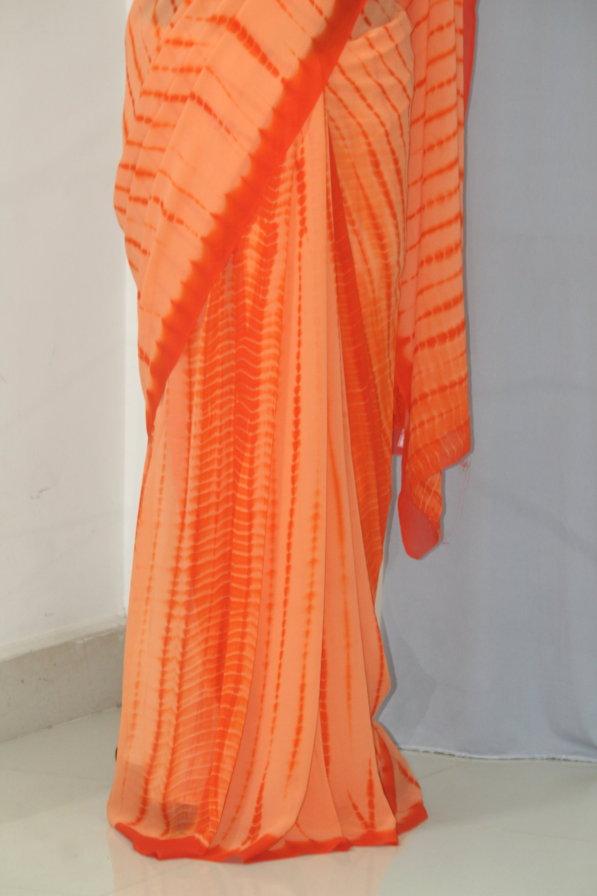 Shibori tie and dye pure georgette saree