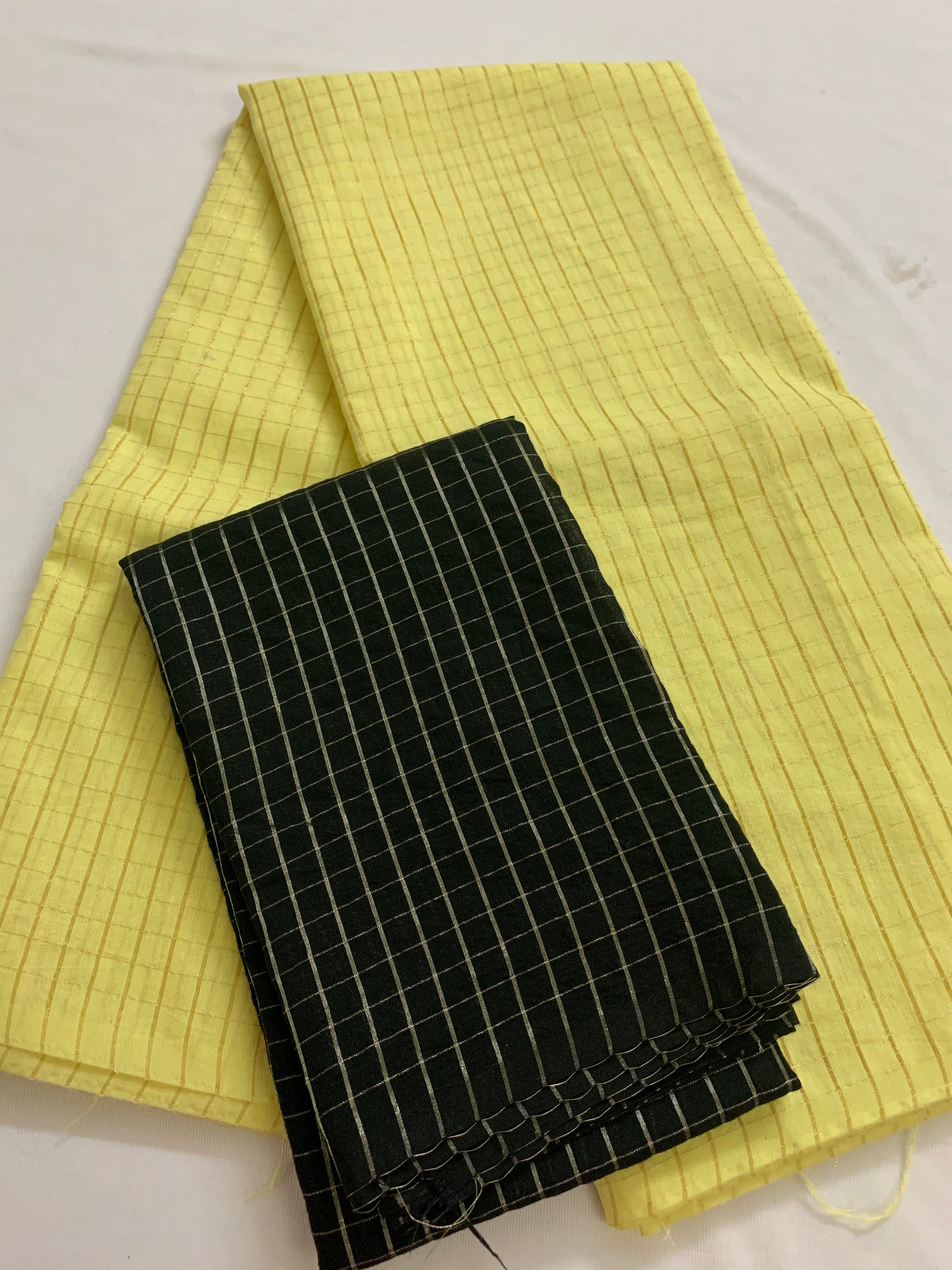 Silk cotton zari checks saree