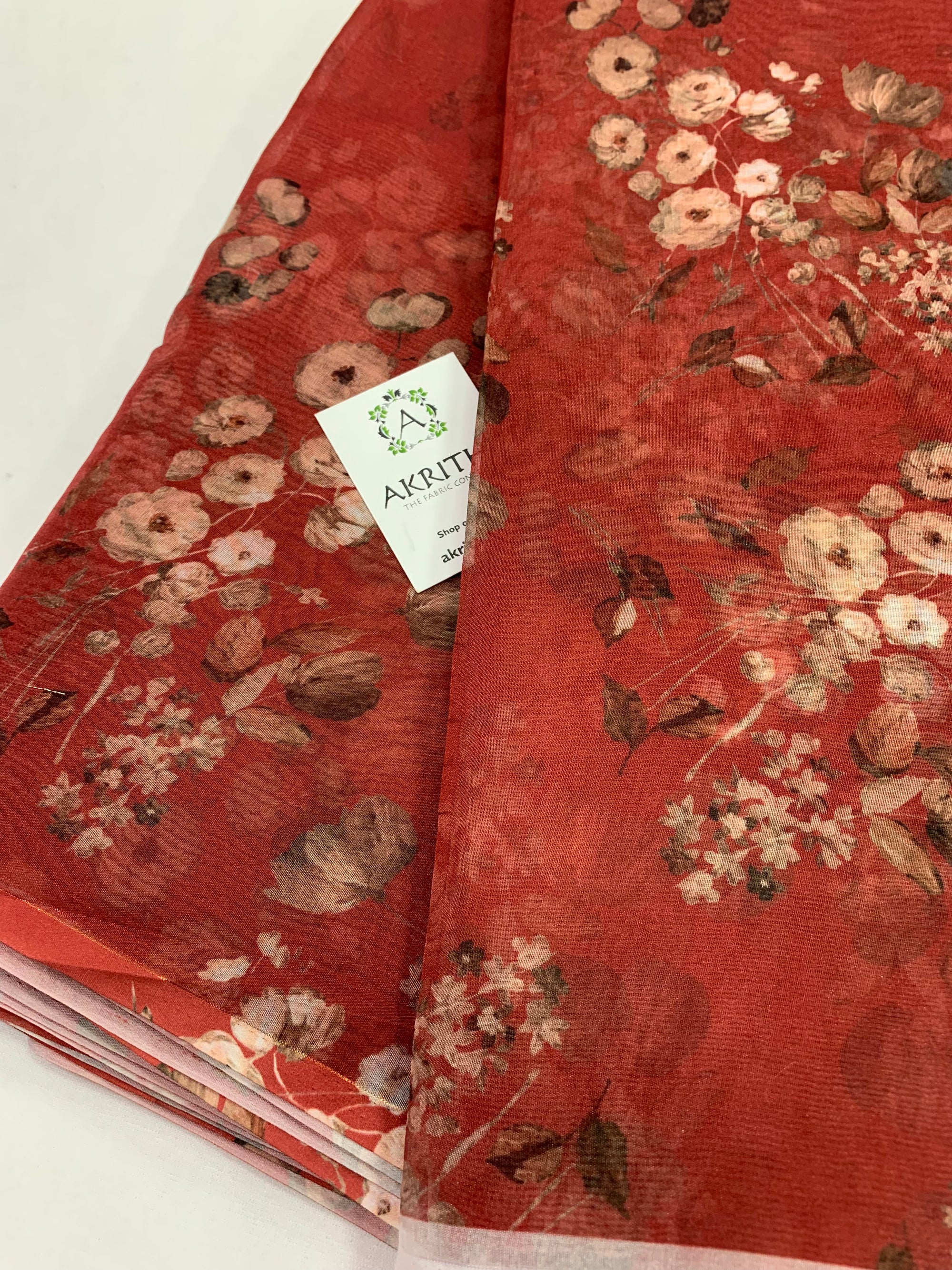 Digital floral Printed organza fabric