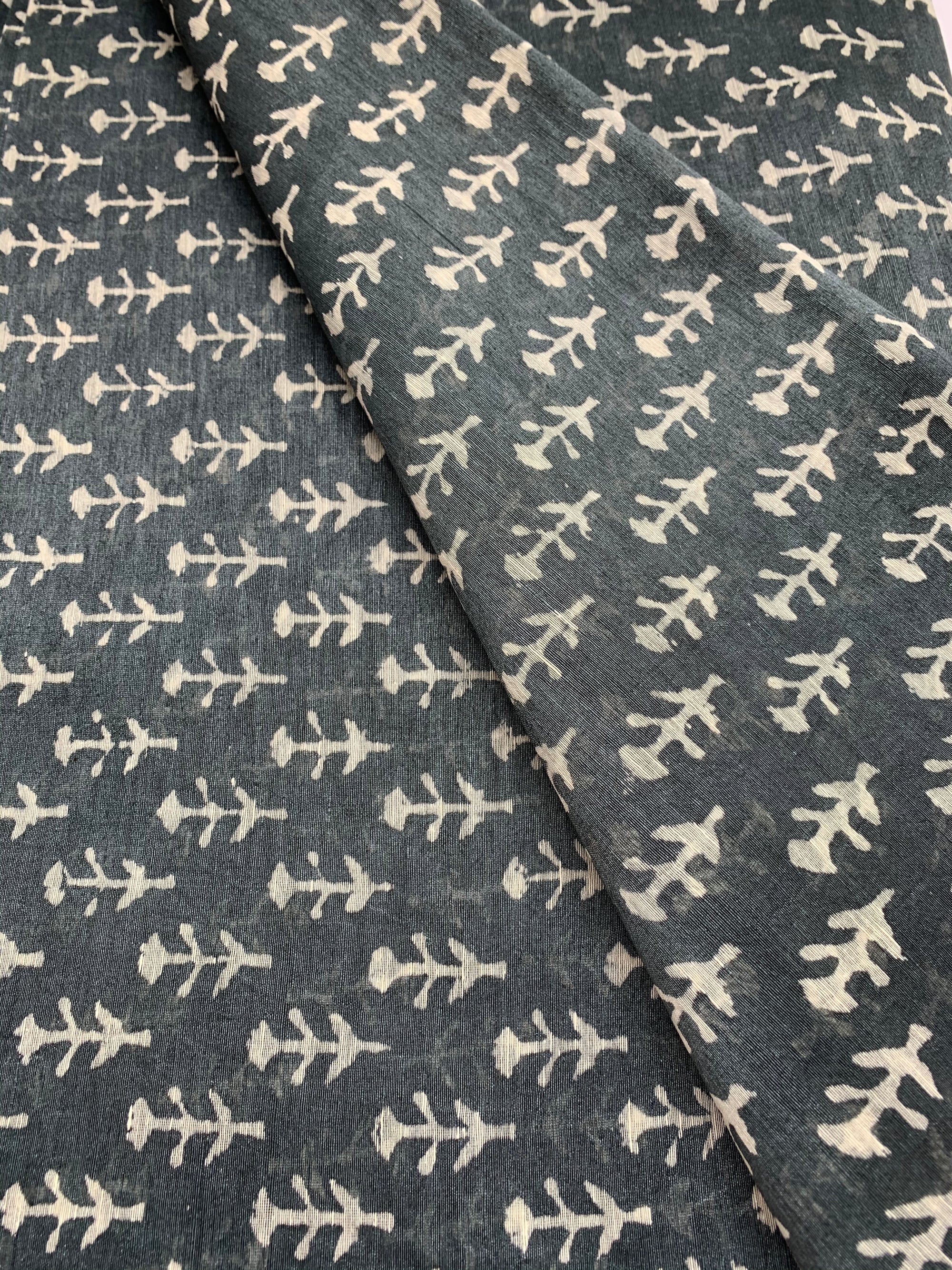 Handloom Printed pure linen silk fabric