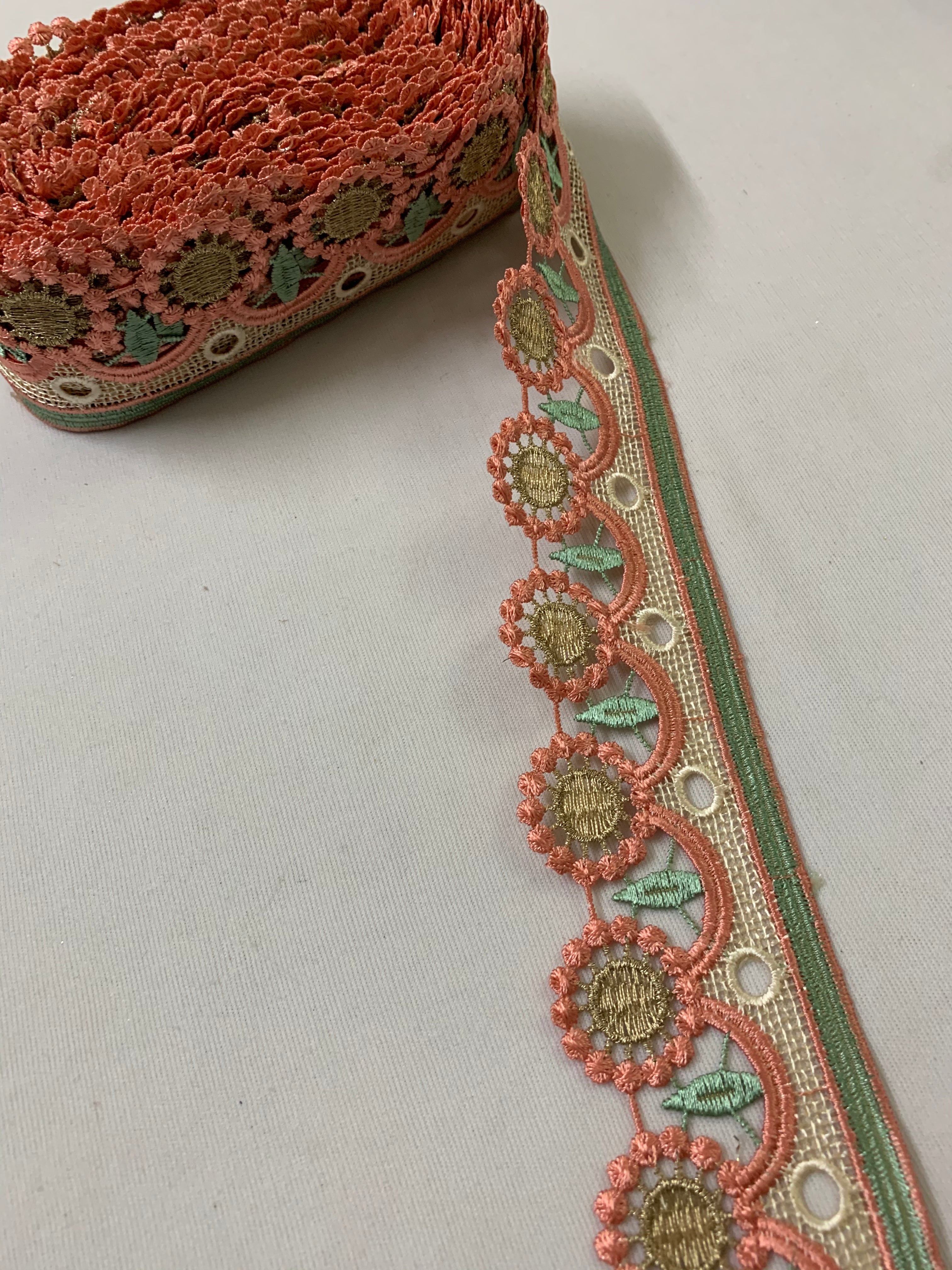 Buy Indian Embroidered saree Laces and Trims Saree Border online Akrithi