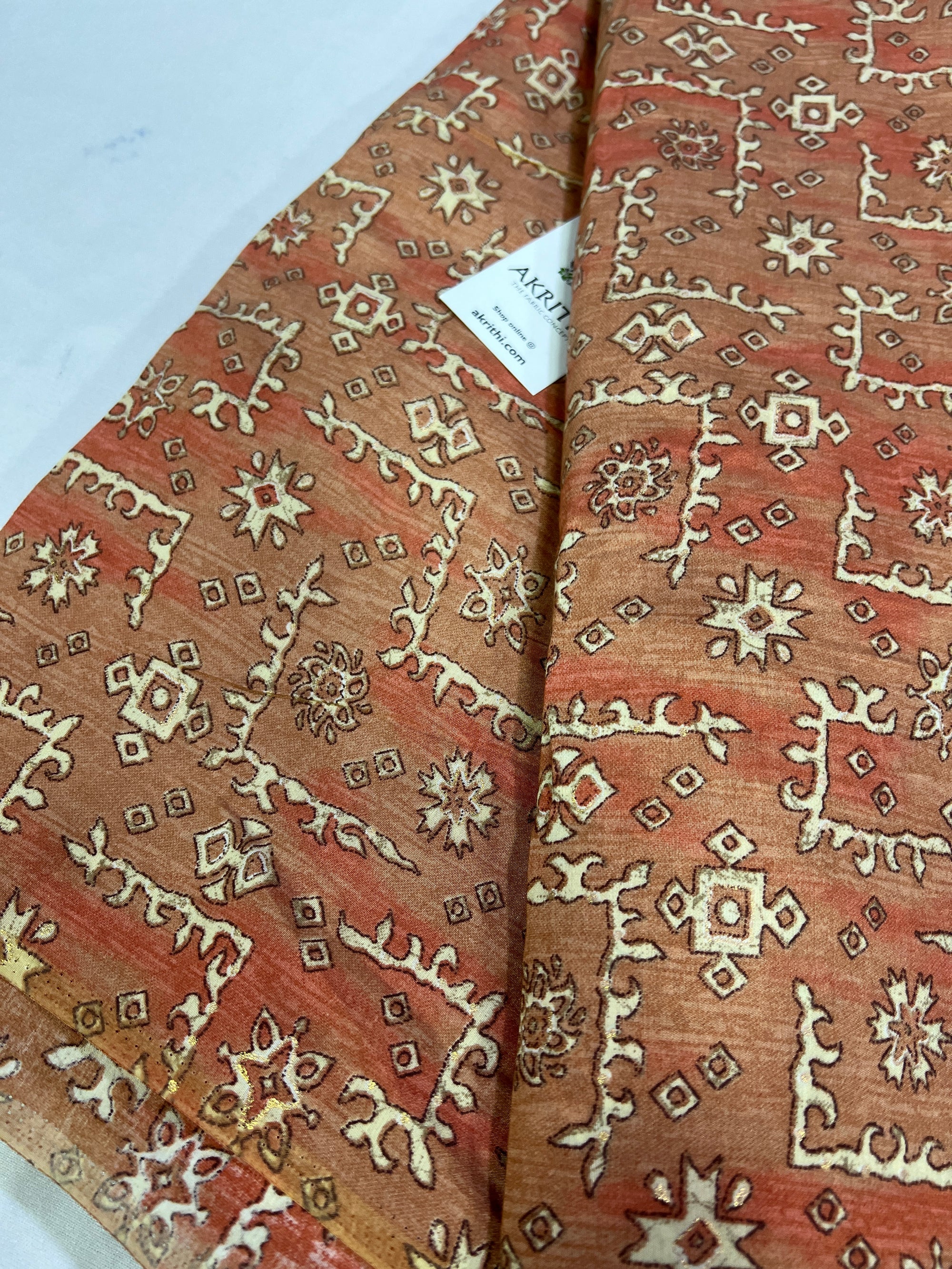 Printed silk fabric