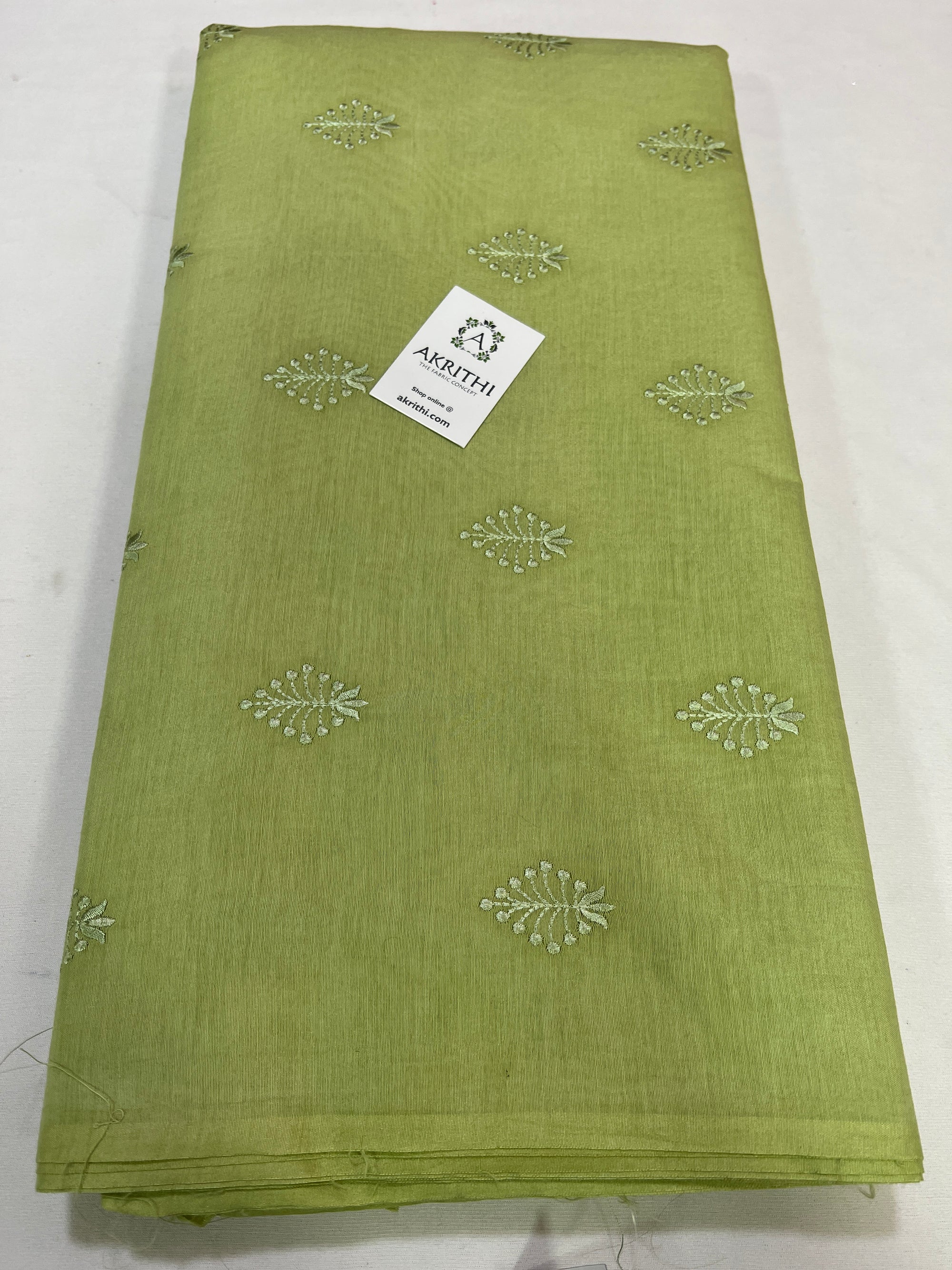 Chanderi embroidered fabric