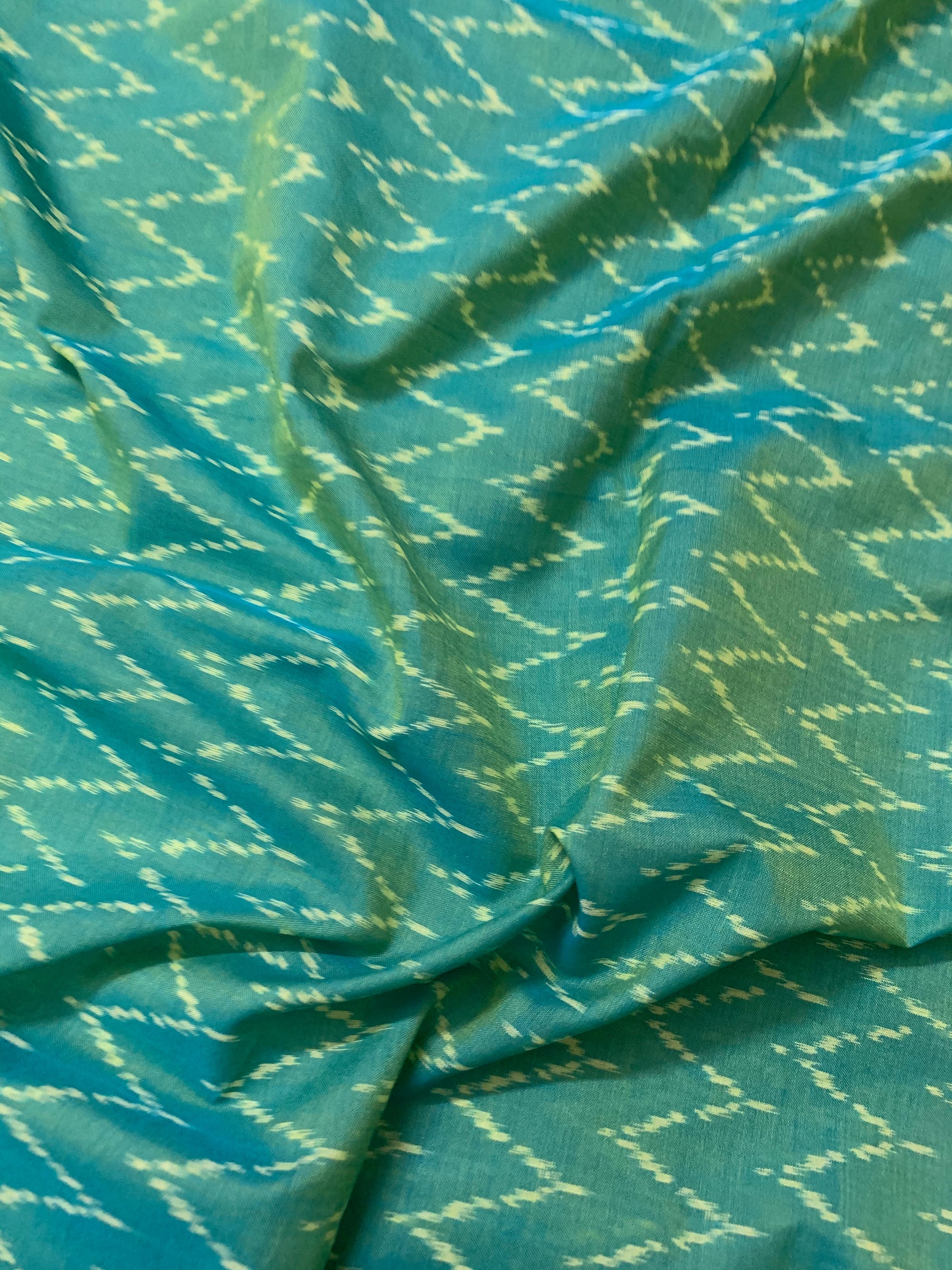 Ikat mercerised cotton fabric