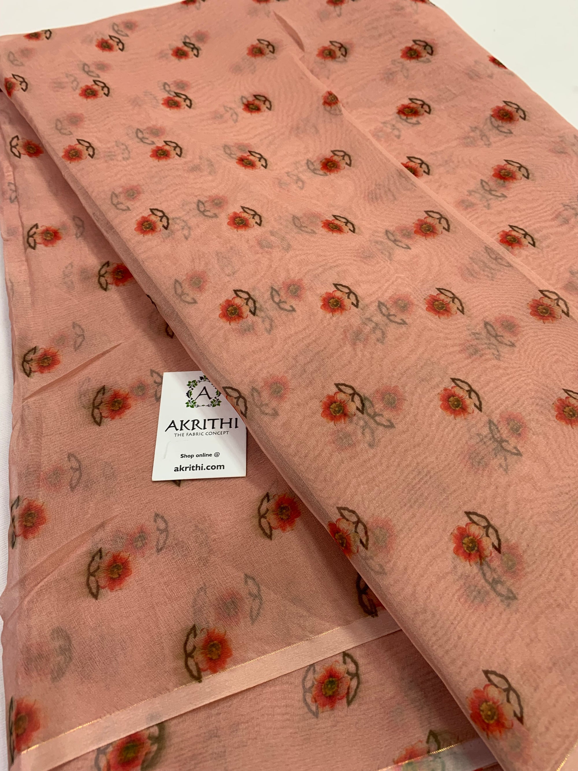 Digital floral Printed organza fabric