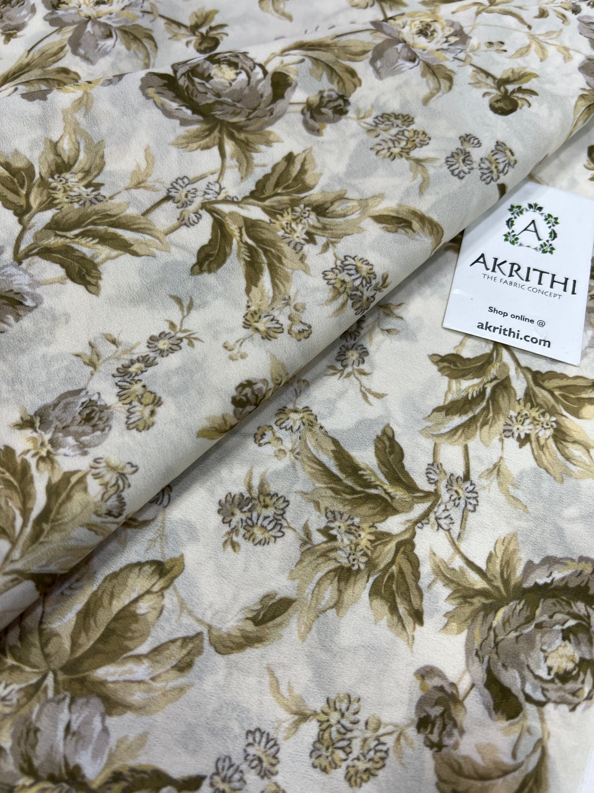 Digital floral printed georgette fabric