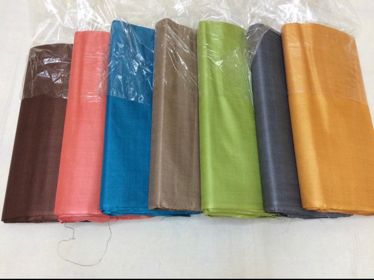Self woven Striped pure tussar silk fabric