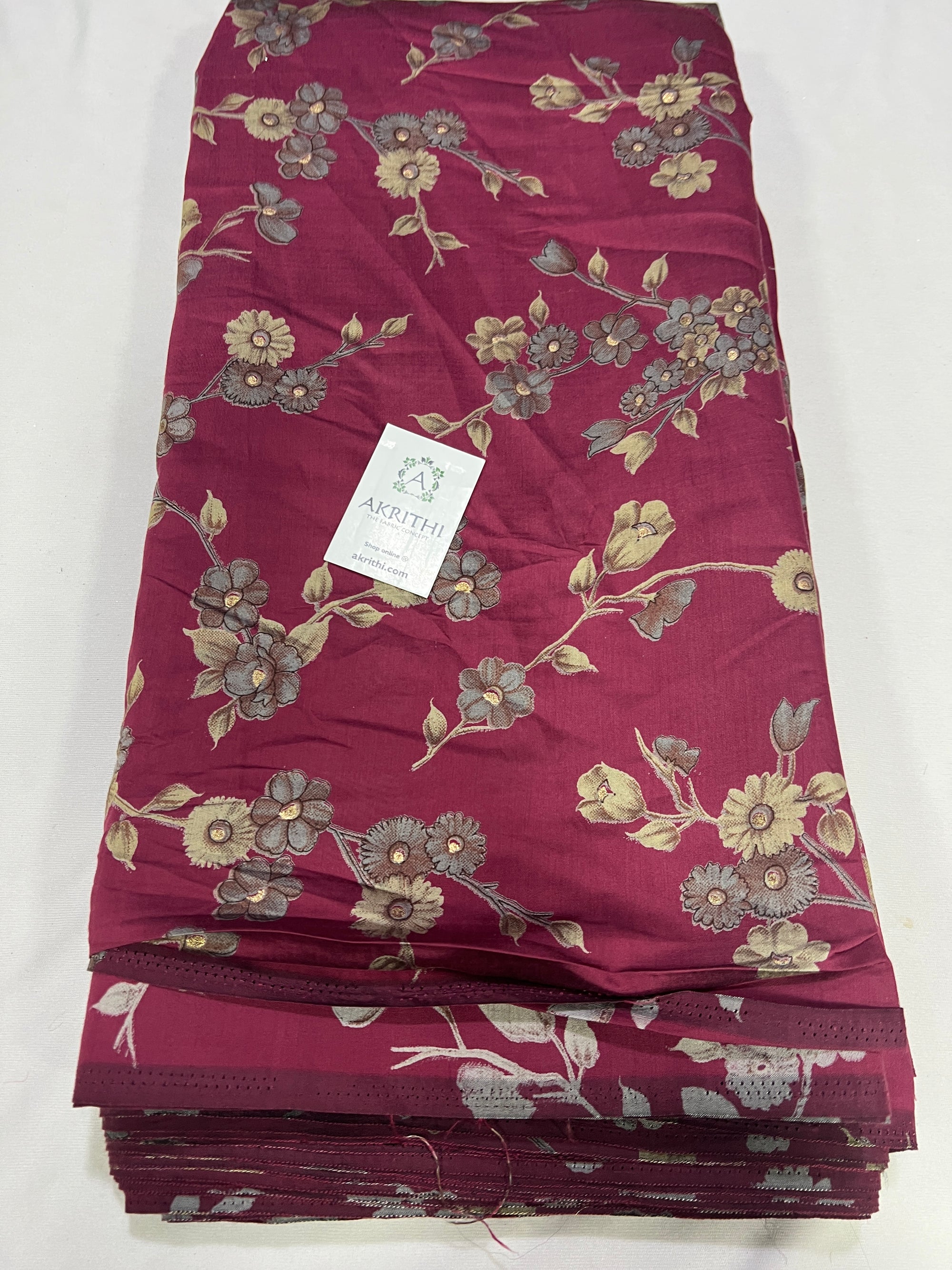 Digital printed silk fabric
