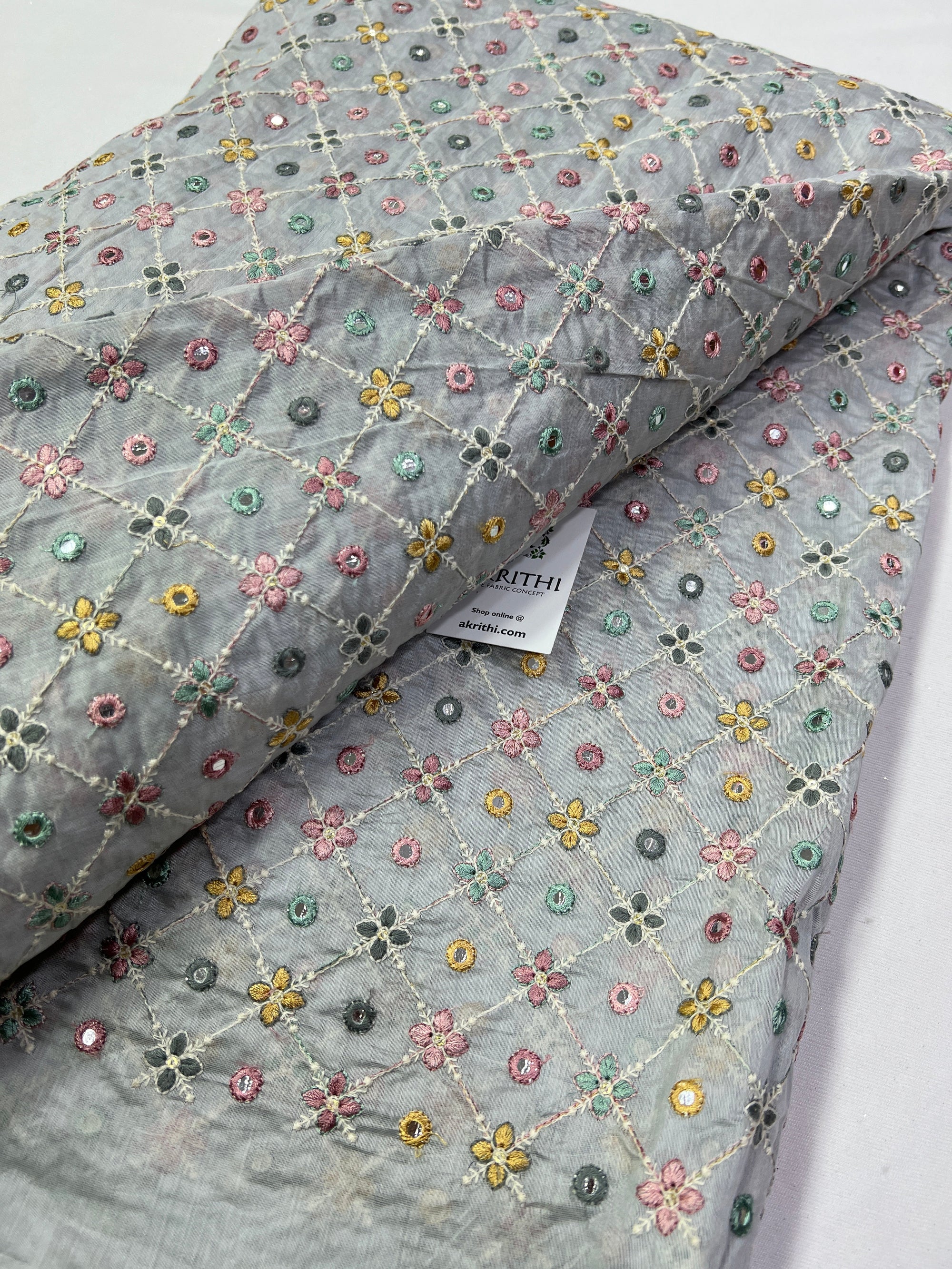Embroidery on chanderi fabric