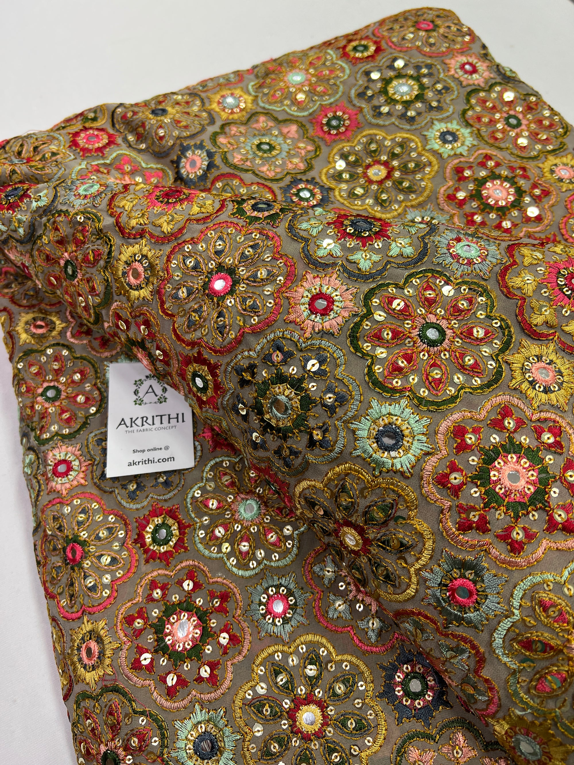 Embroidery on georgette fabric