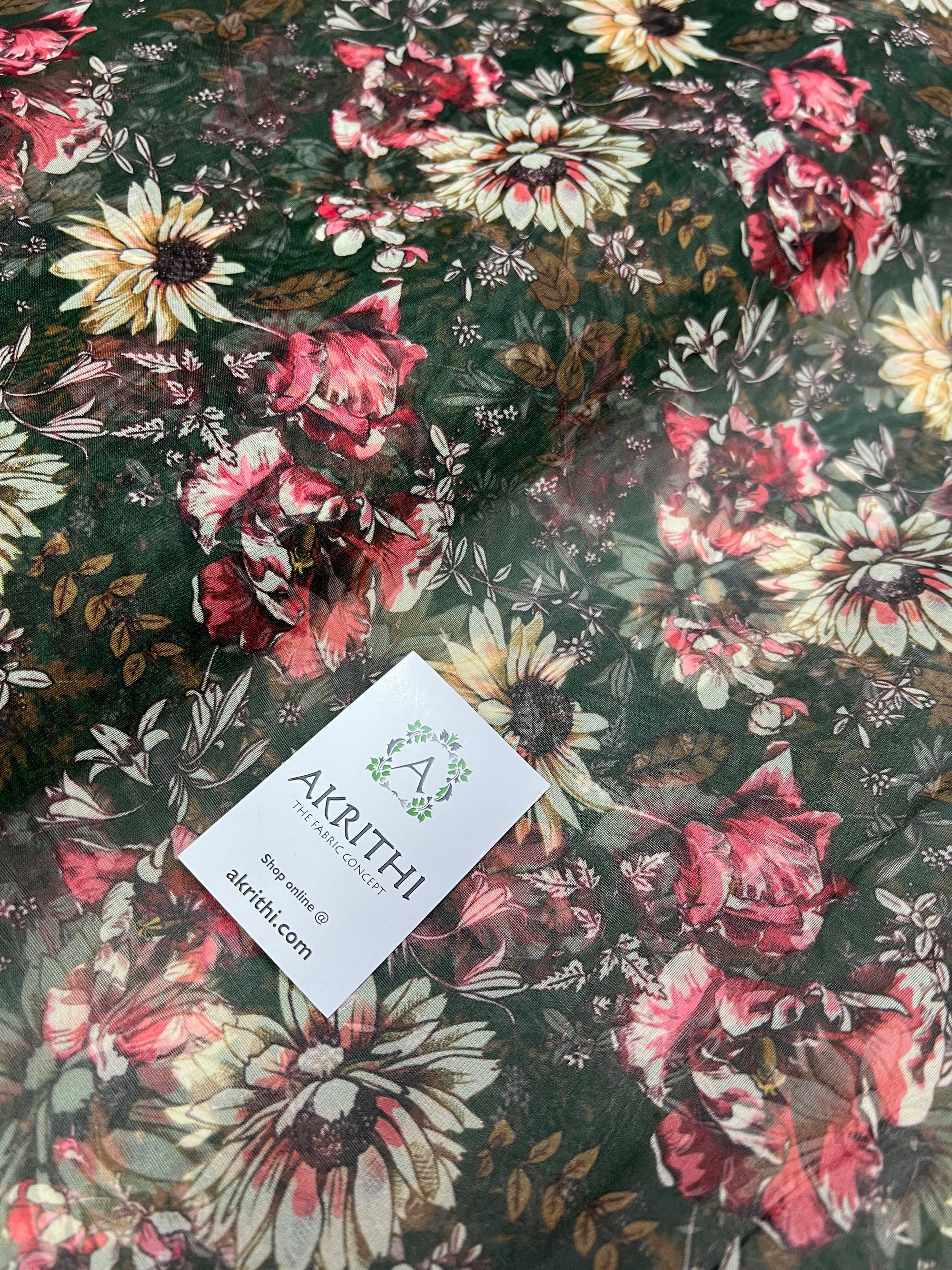 Digital floral Printed organza fabric