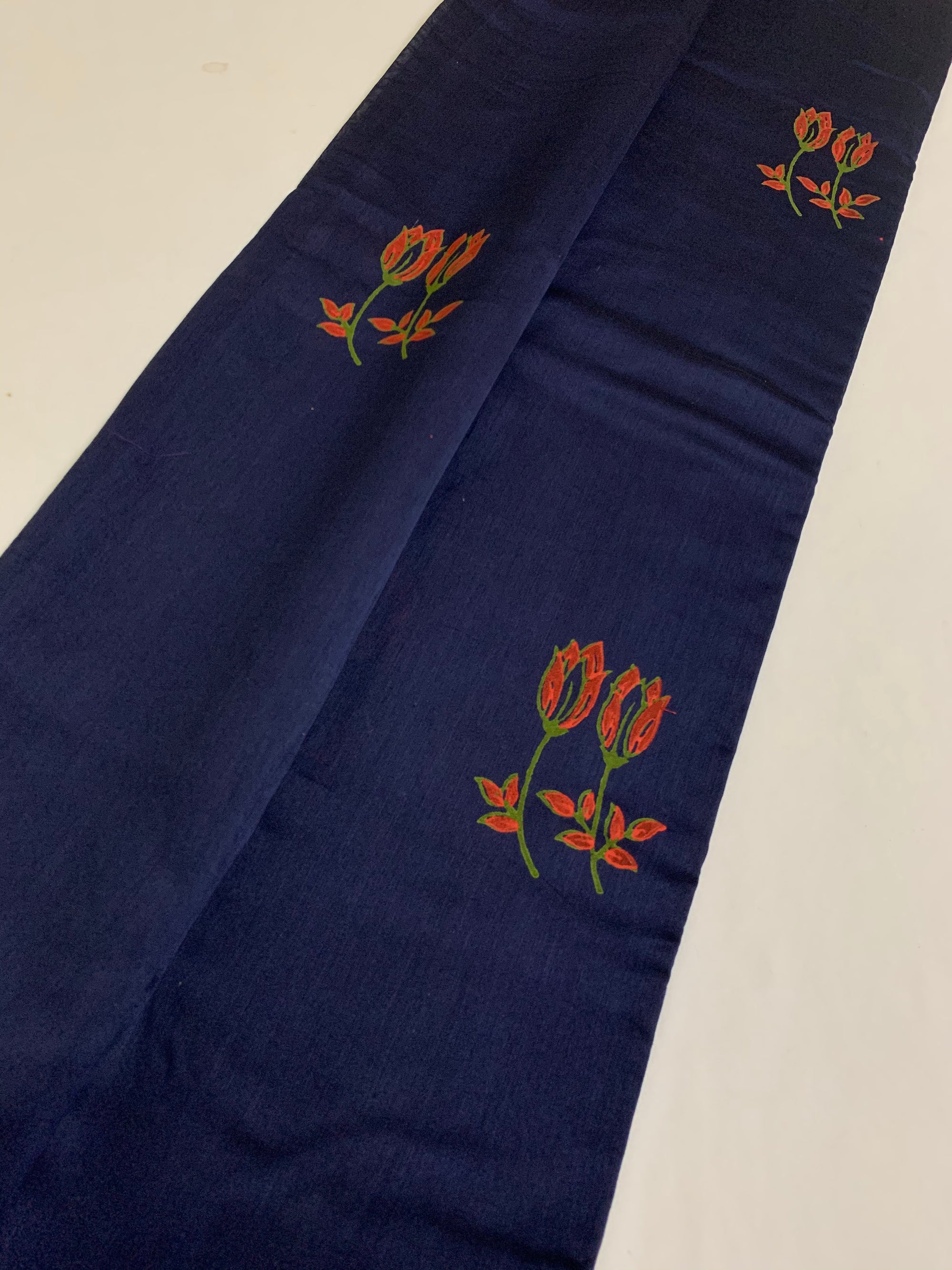 Block printed Pure chanderi saree