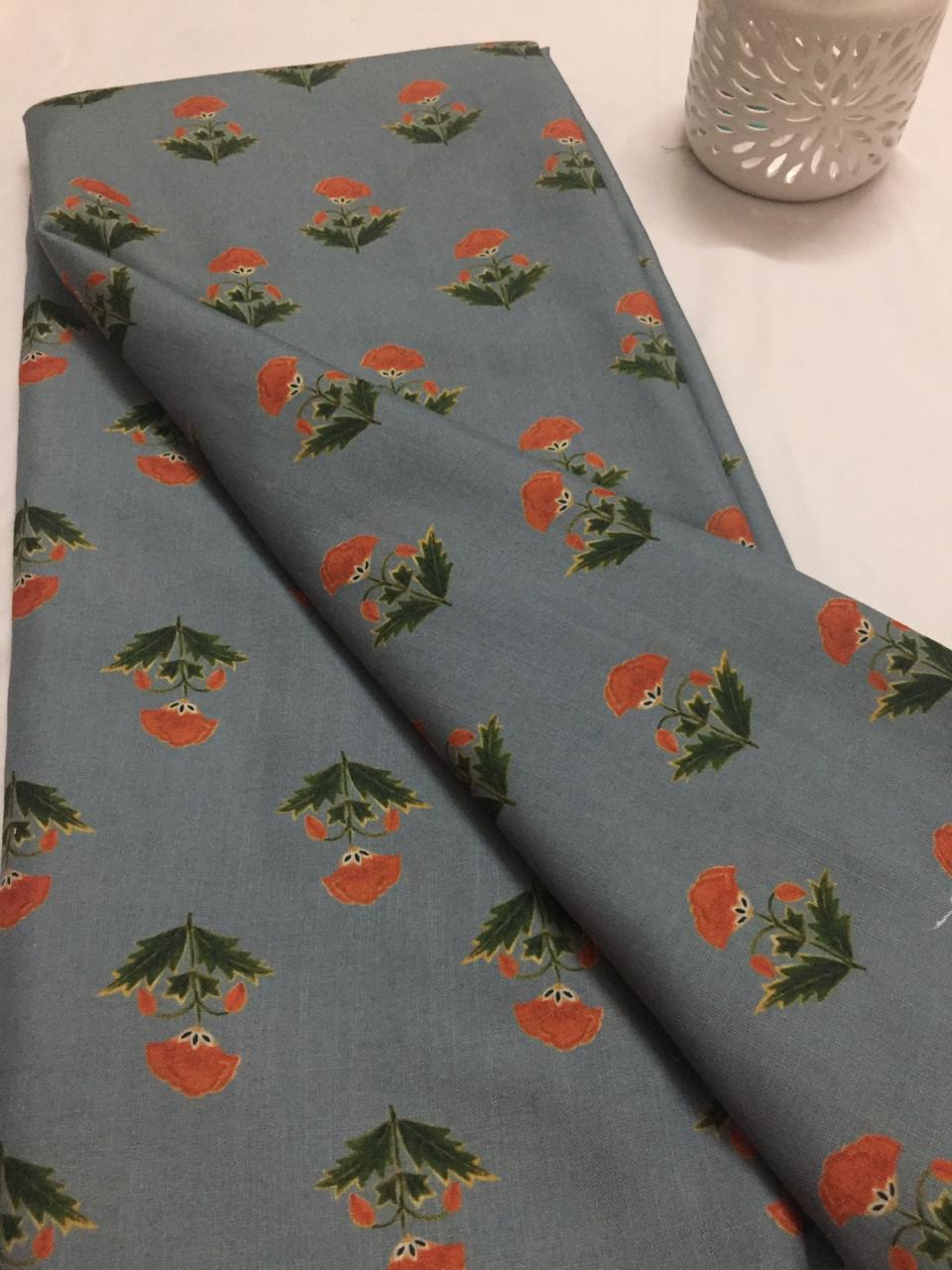 Printed Cotton slub fabric