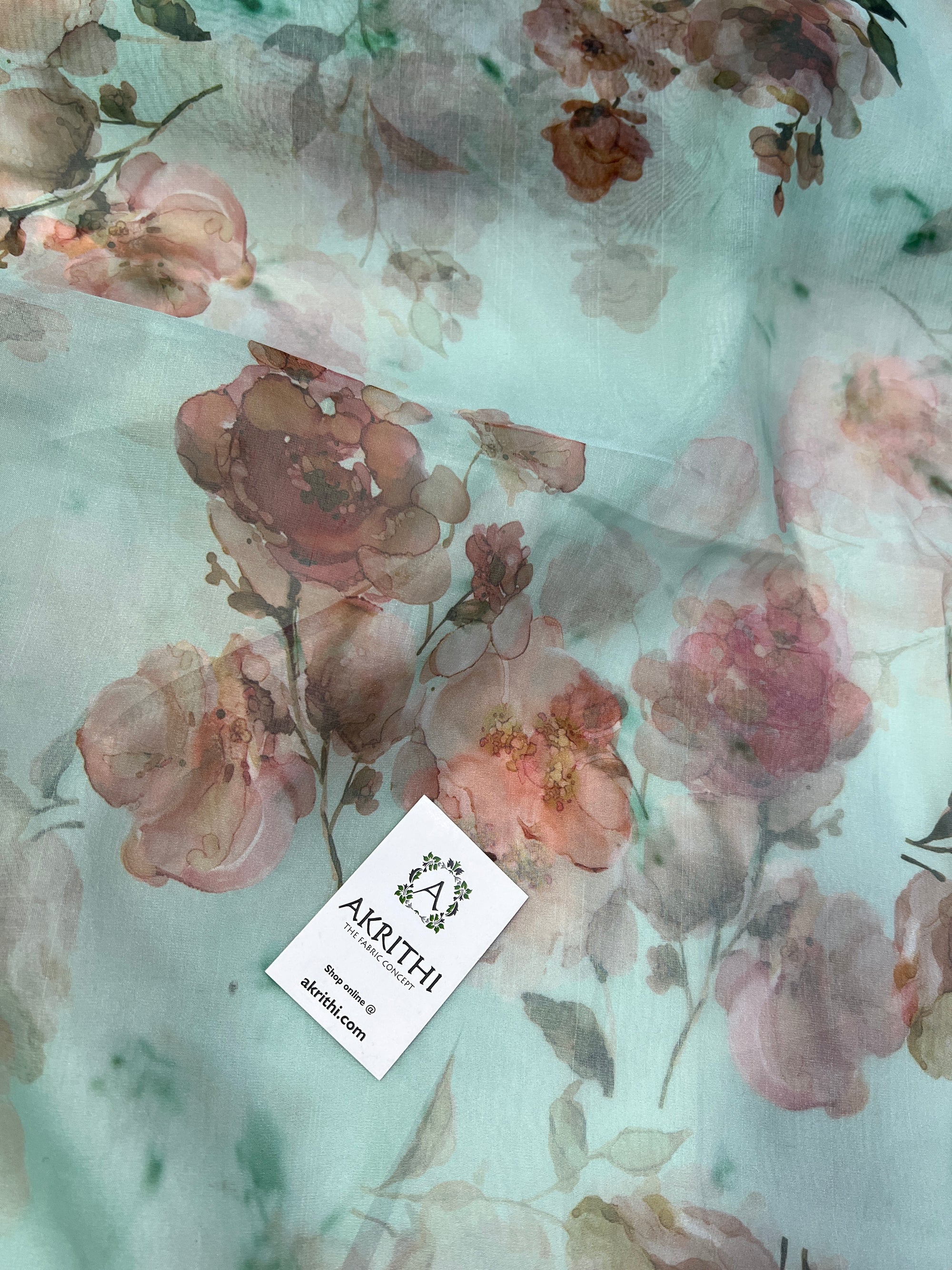Digital floral Printed organza fabric