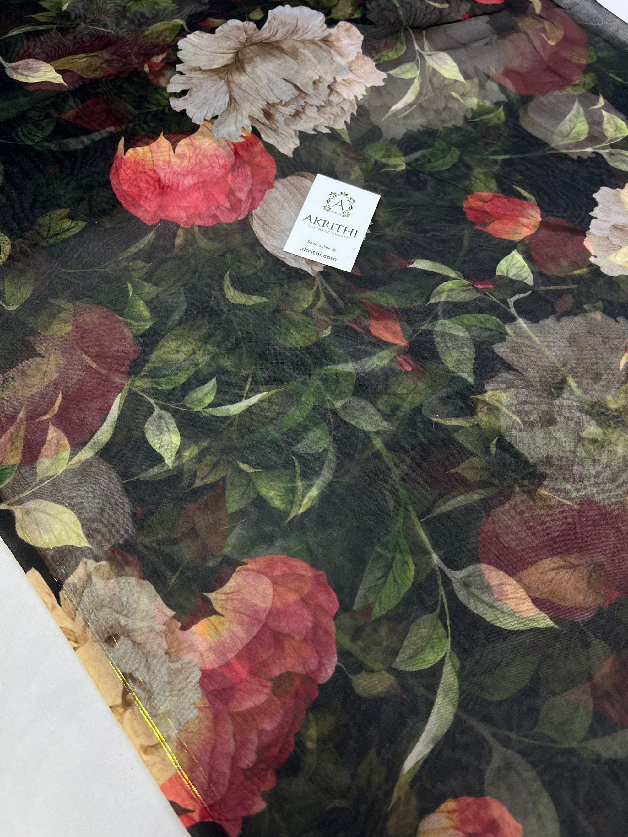 Digital floral Printed organza fabric