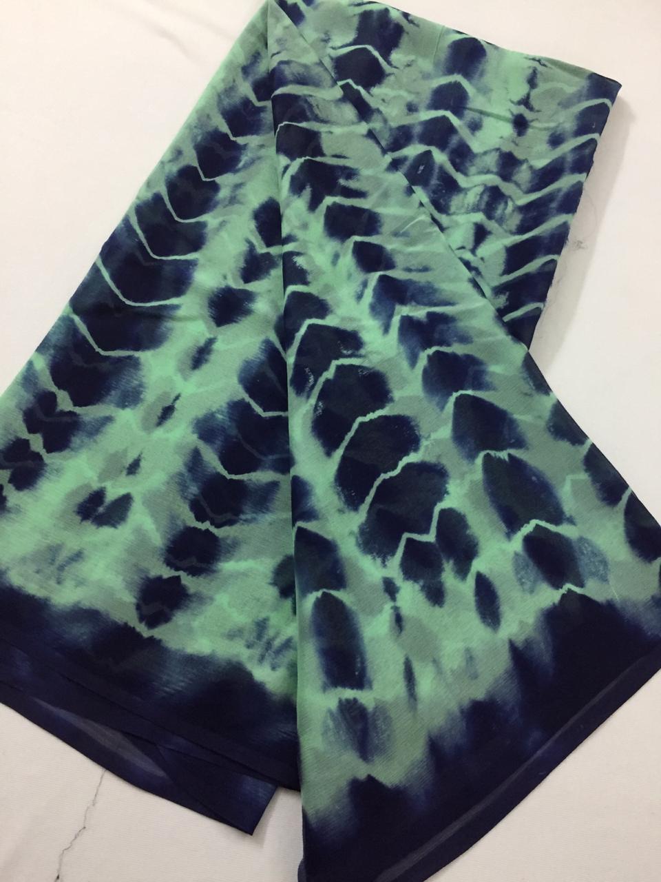 Tie and dye Pure silk chiffon dupatta