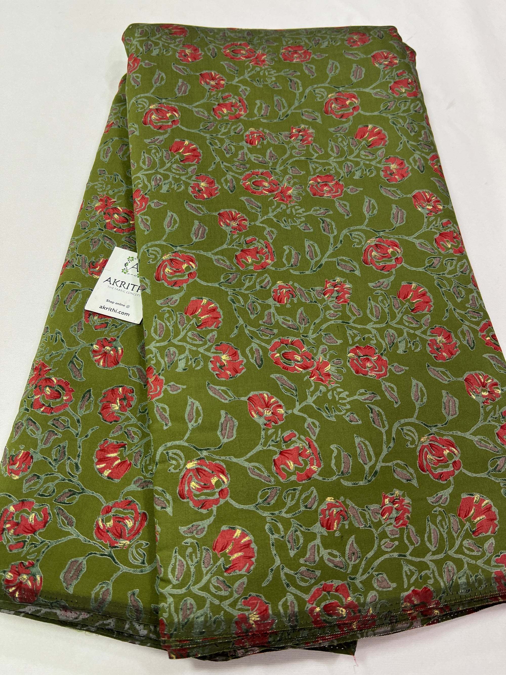 Digital printed silk fabric with foil
