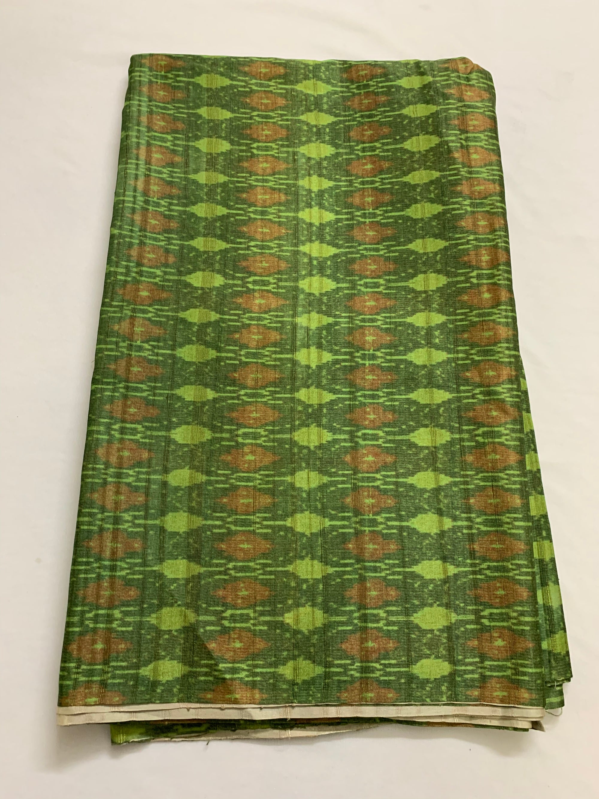 Ikat Printed semi silk fabric