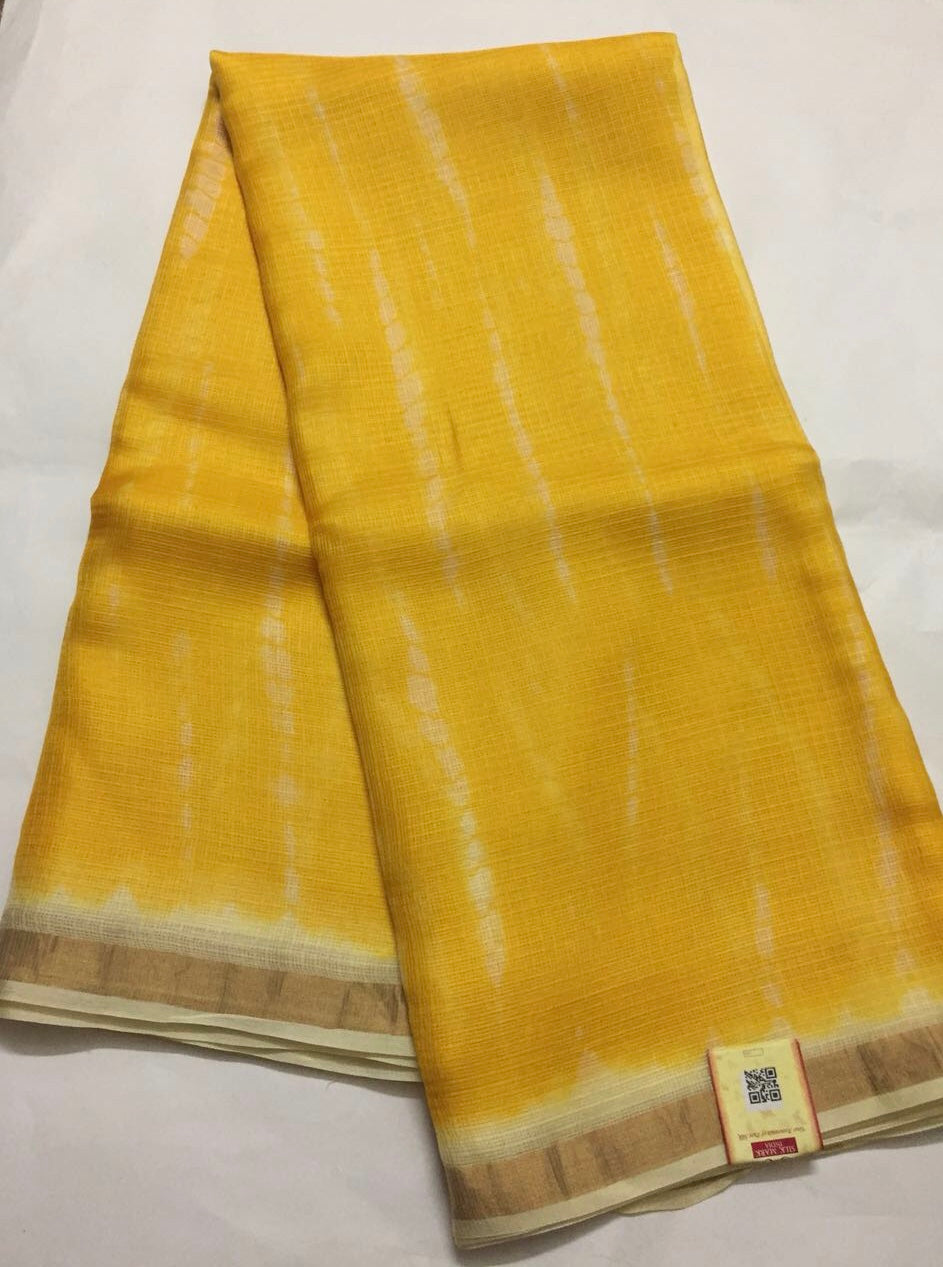 Tie and dye pure kota silk saree