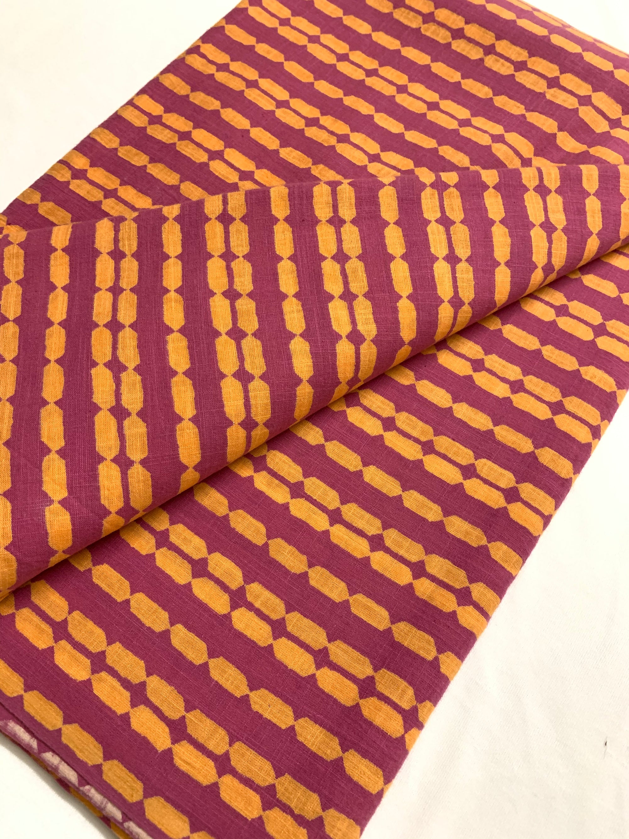 Printed pure slub cotton fabric