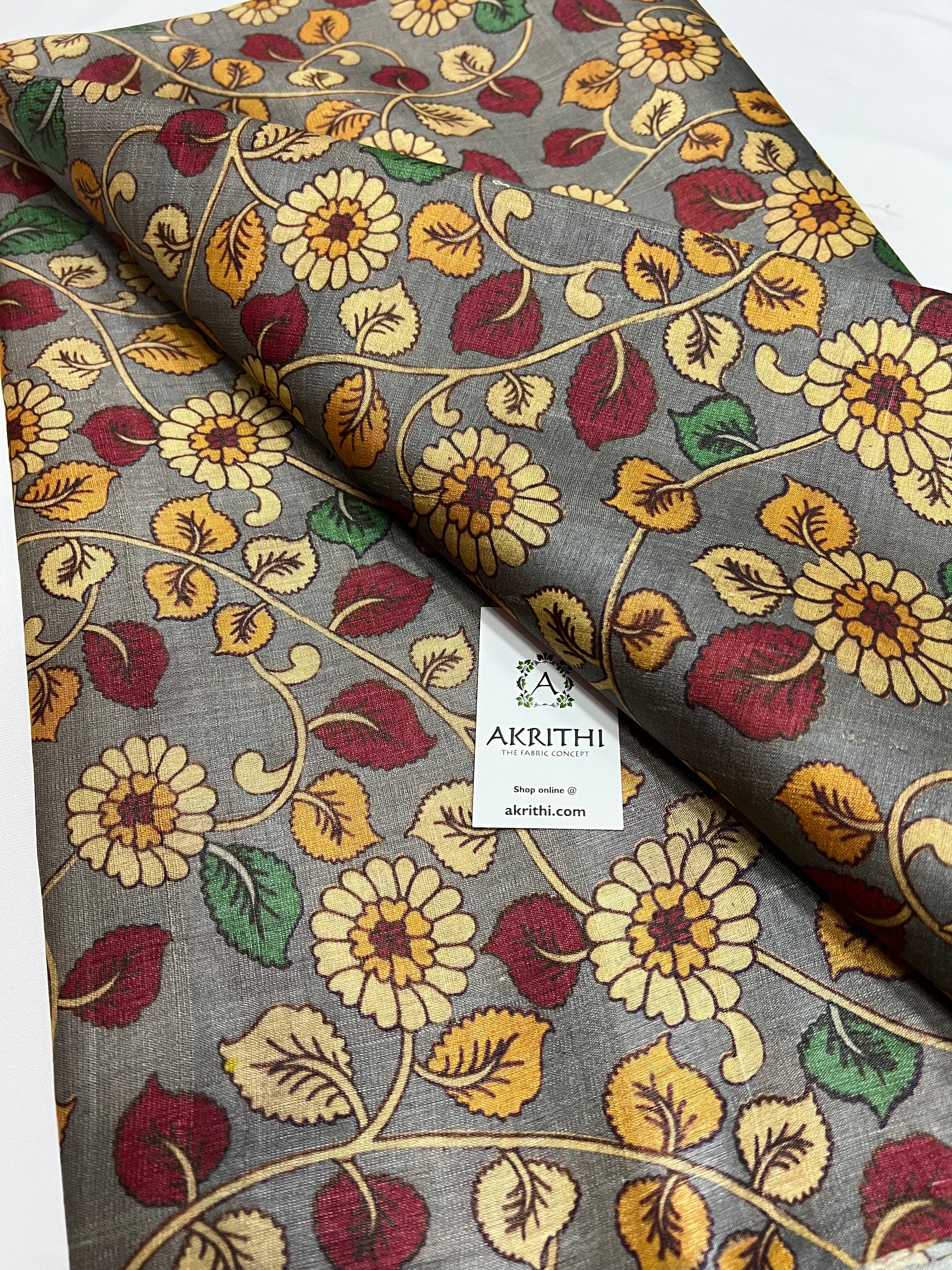 Digital Printed handloom pure tussar silk fabric