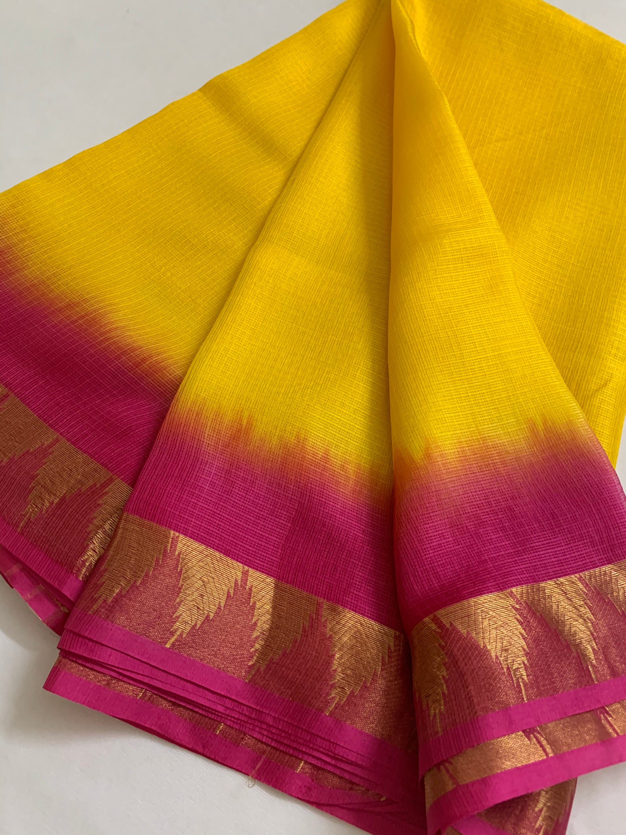 Pure kota silk saree with temple border
