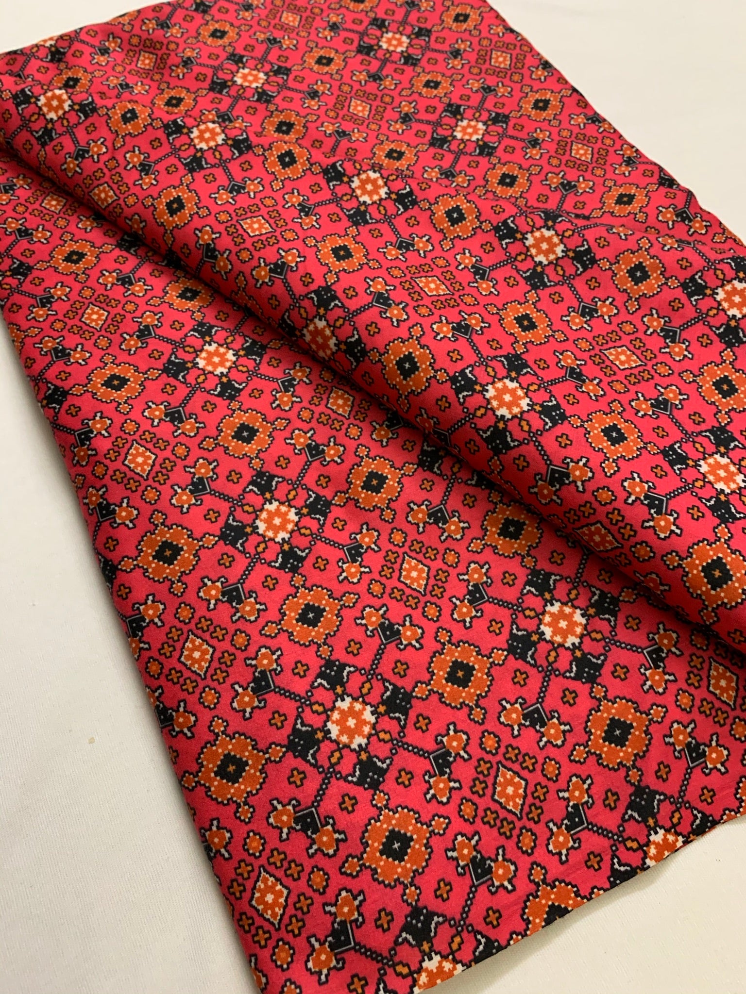 Patola Printed semi Satin fabric