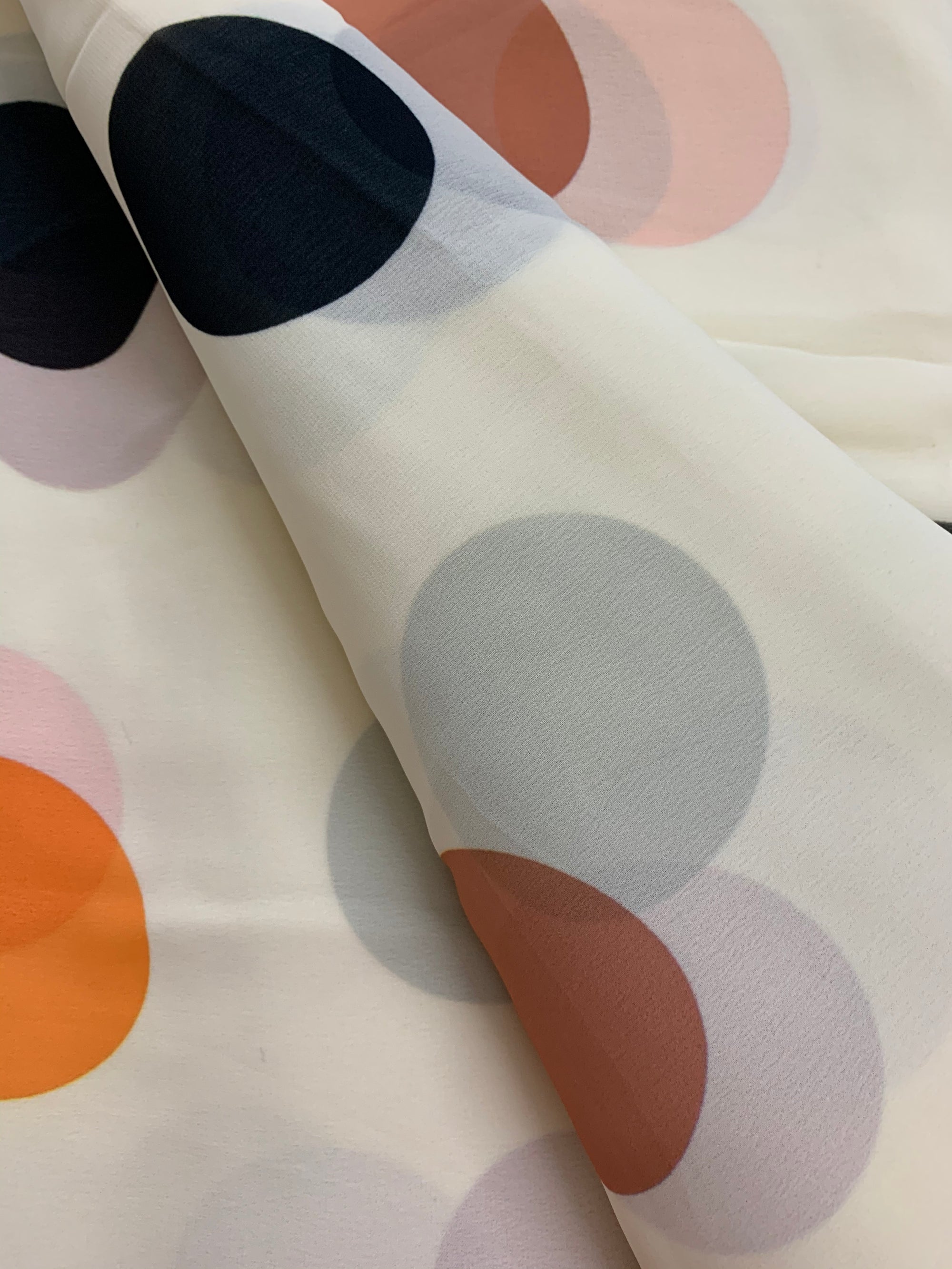 Digital polka Printed georgette fabric