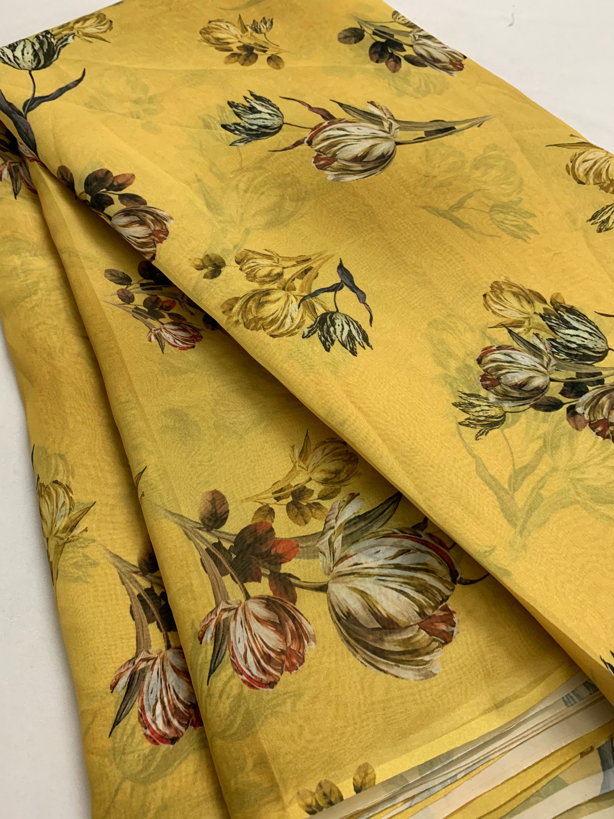 Digital floral Printed organza fabric