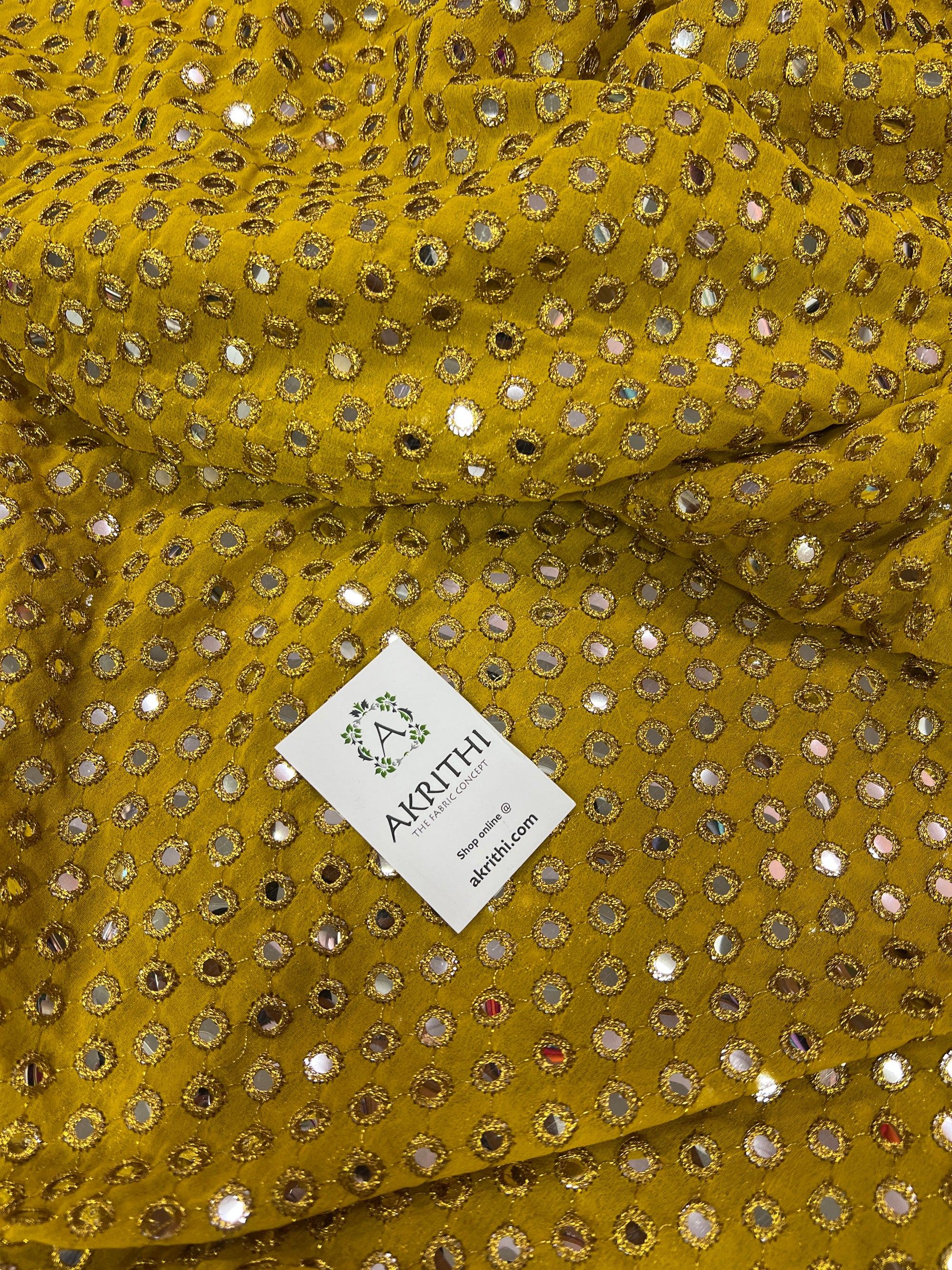 Mirror Embroidery on Georgette fabric