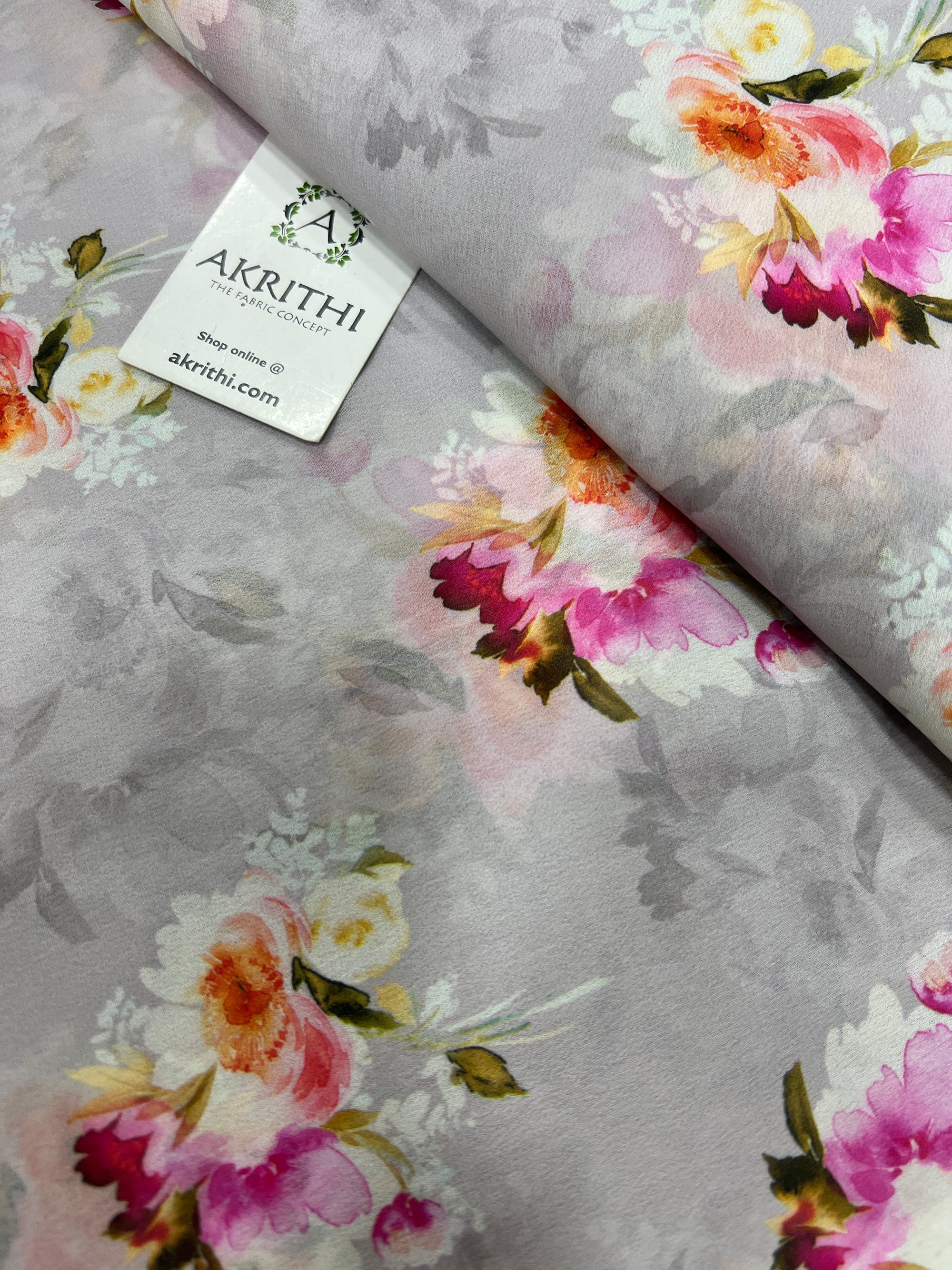 Digital floral printed georgette fabric