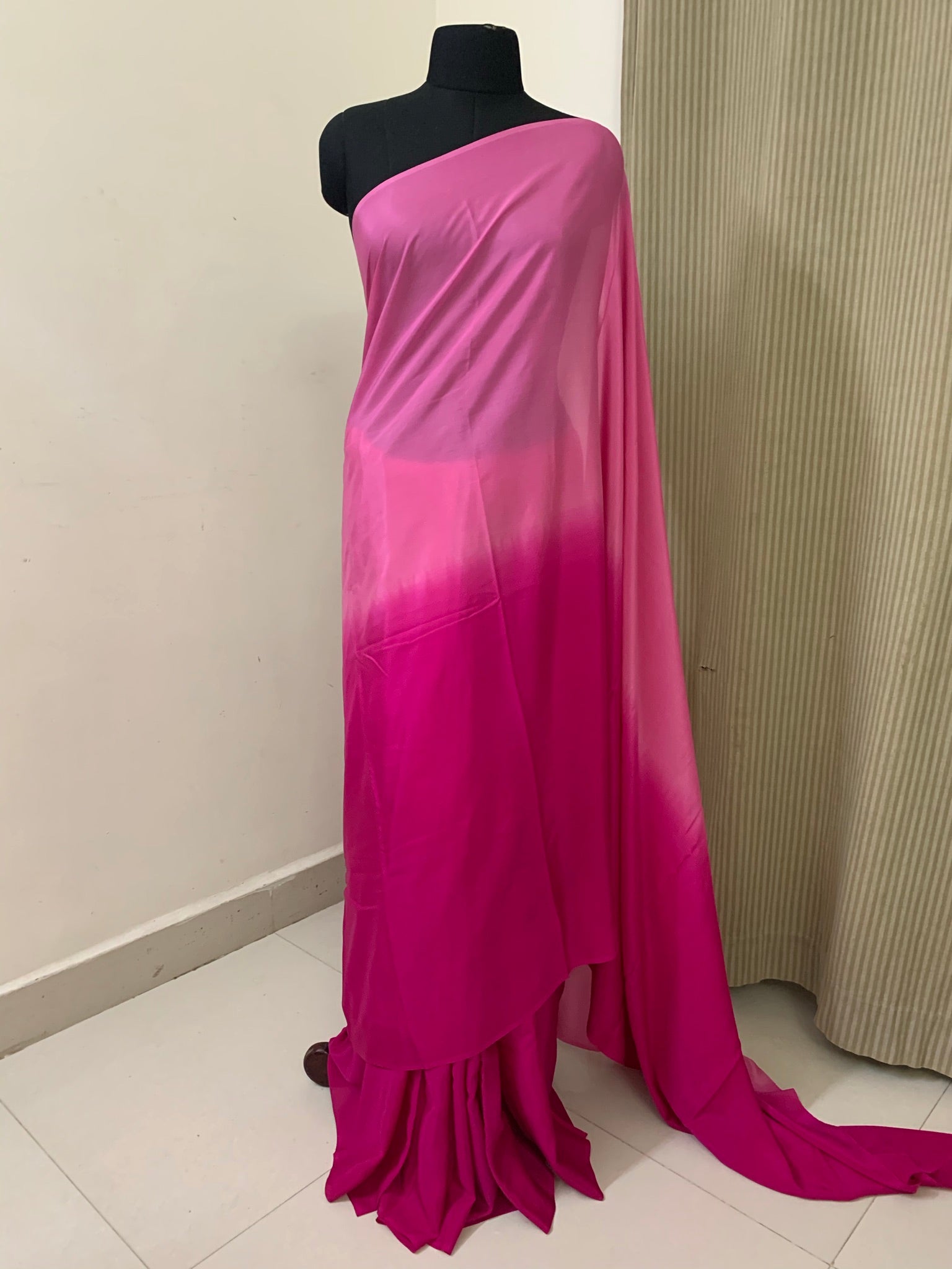 Pure silk crepe shaded saree
