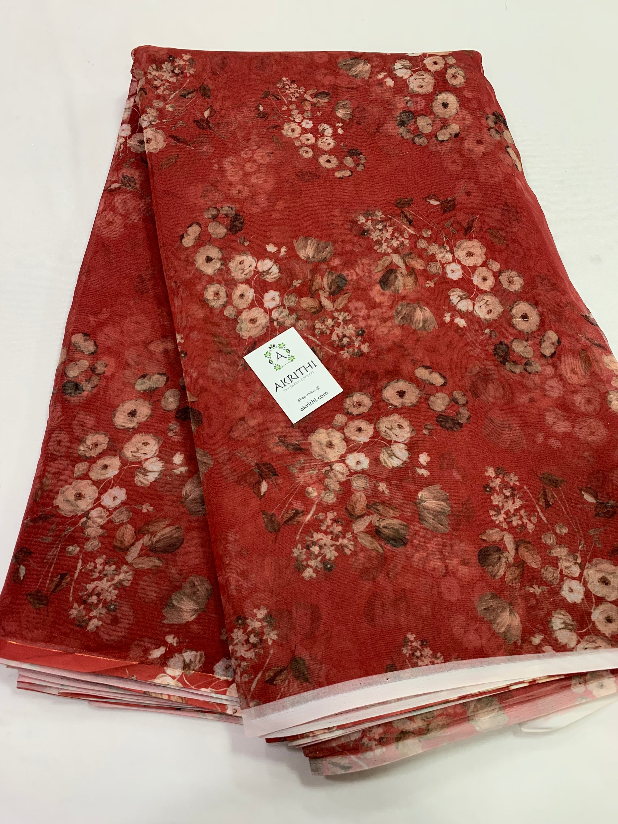 Digital floral Printed organza fabric