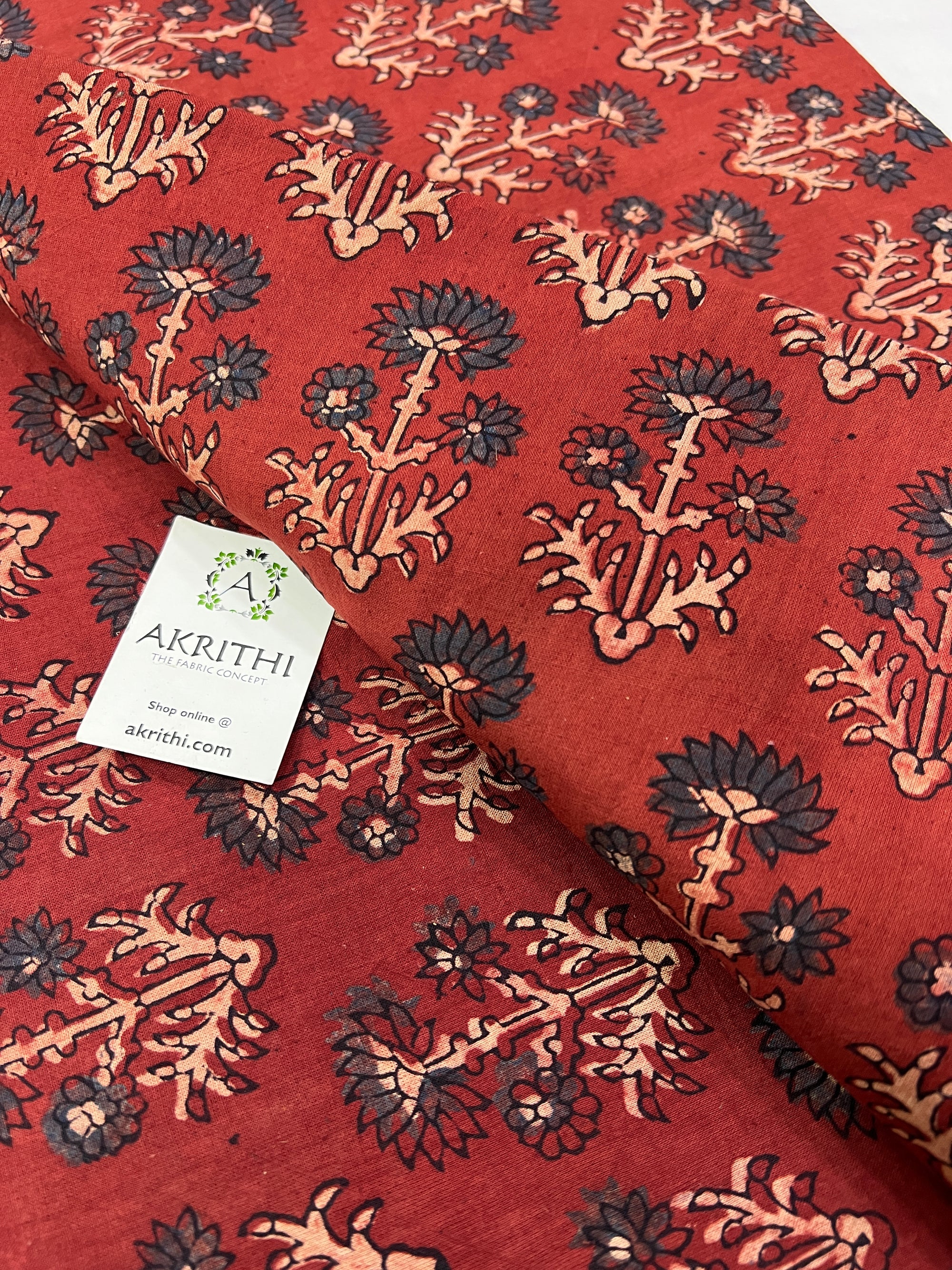 Ajrakh hand block pure cotton fabric