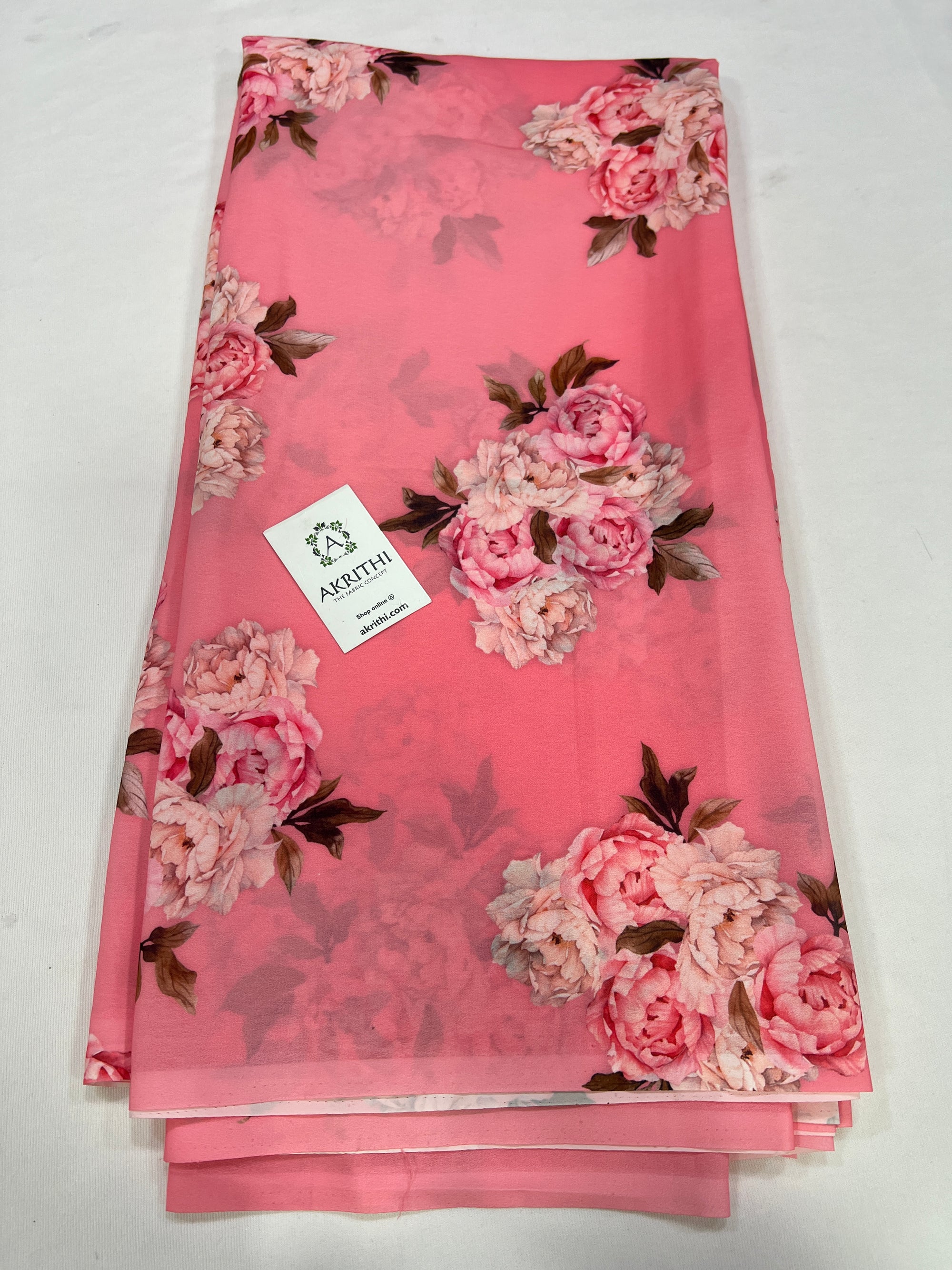 Digital floral printed georgette fabric