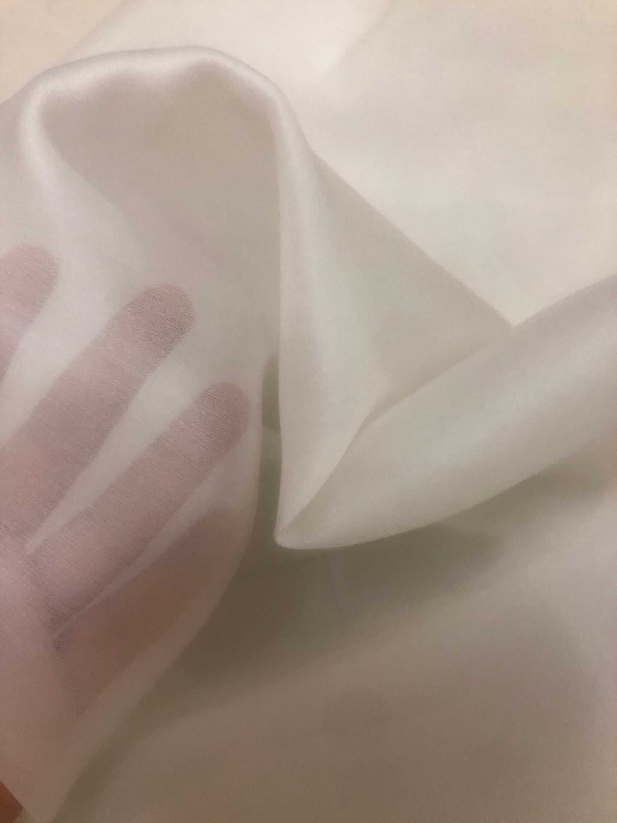 DYEABLE PURE SILK SATIN ORGANZA FABRIC 50 GRAMS