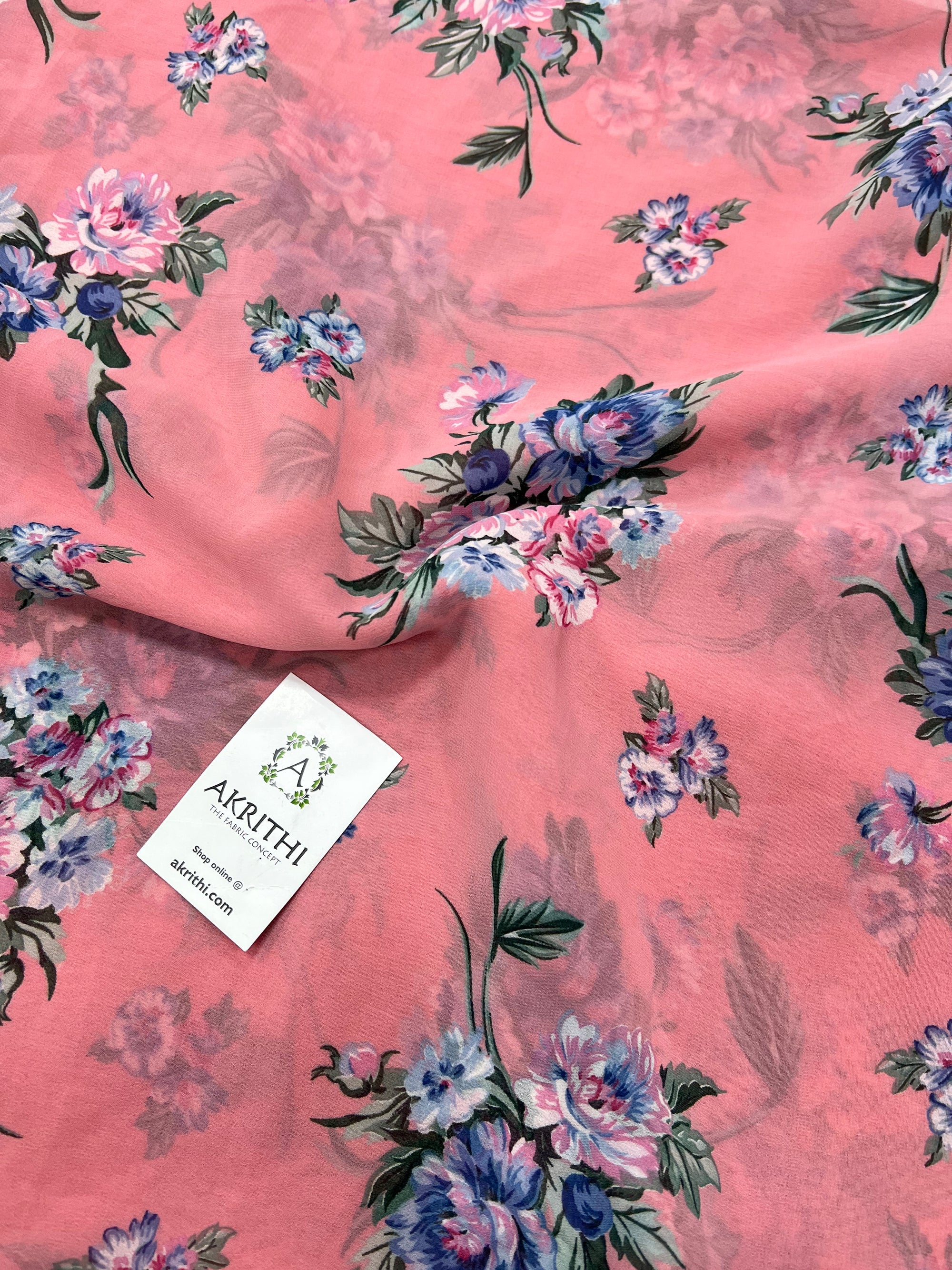 Digital floral Printed georgette fabric 56 inches width