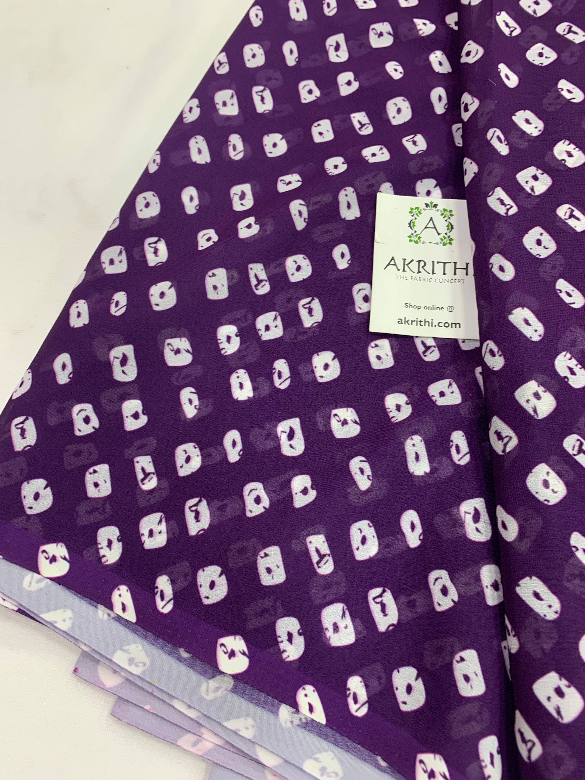 Digital bandhani printed georgette fabric