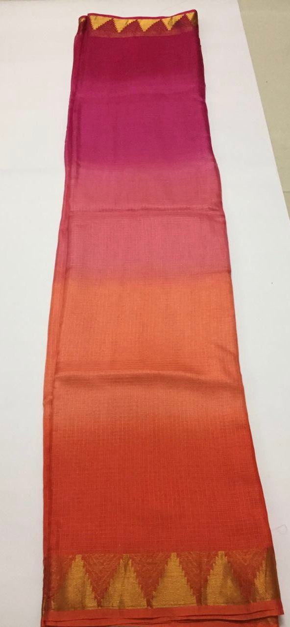 Pure kota silk saree with temple border