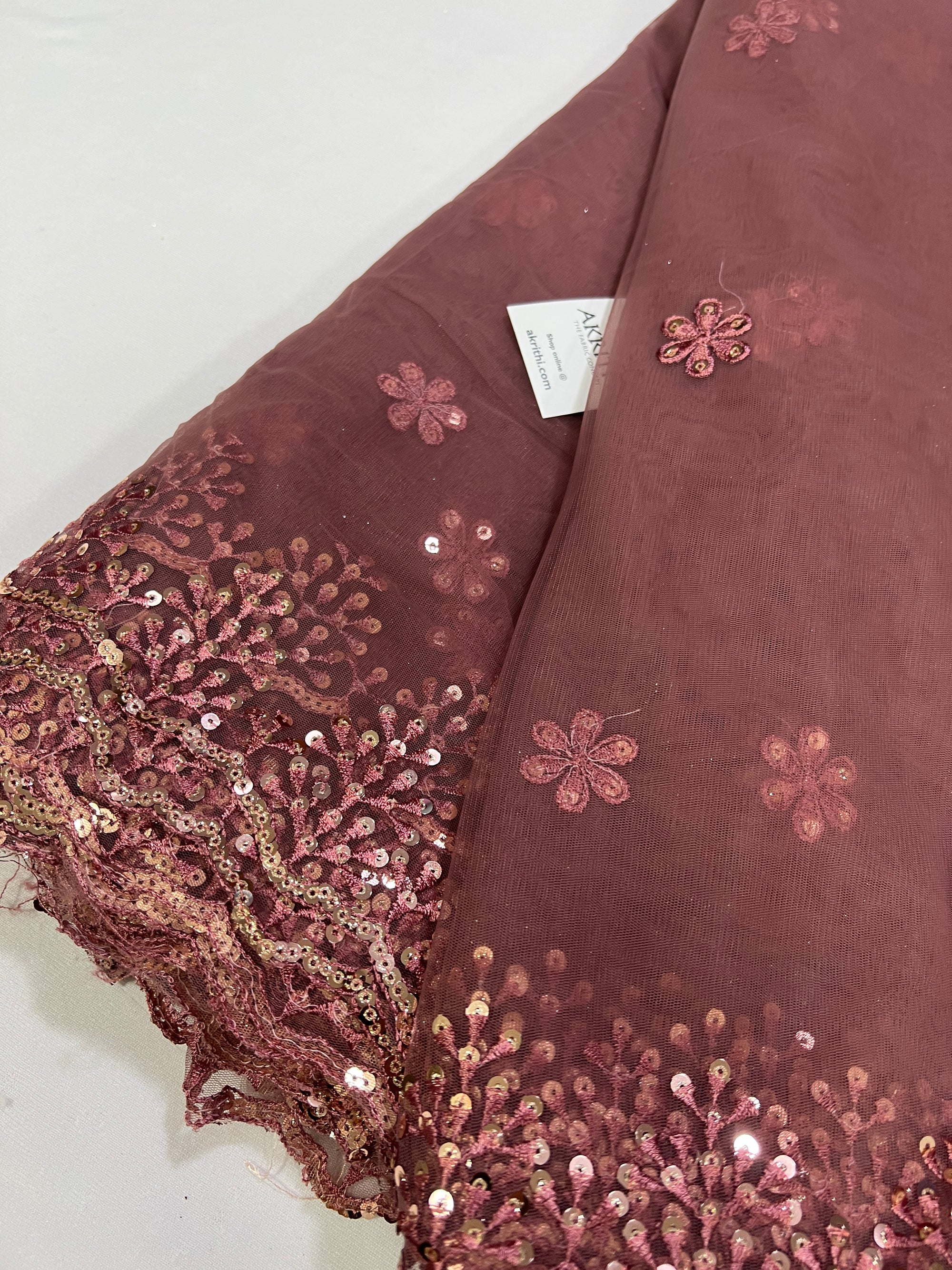 Embroidery on net fabric