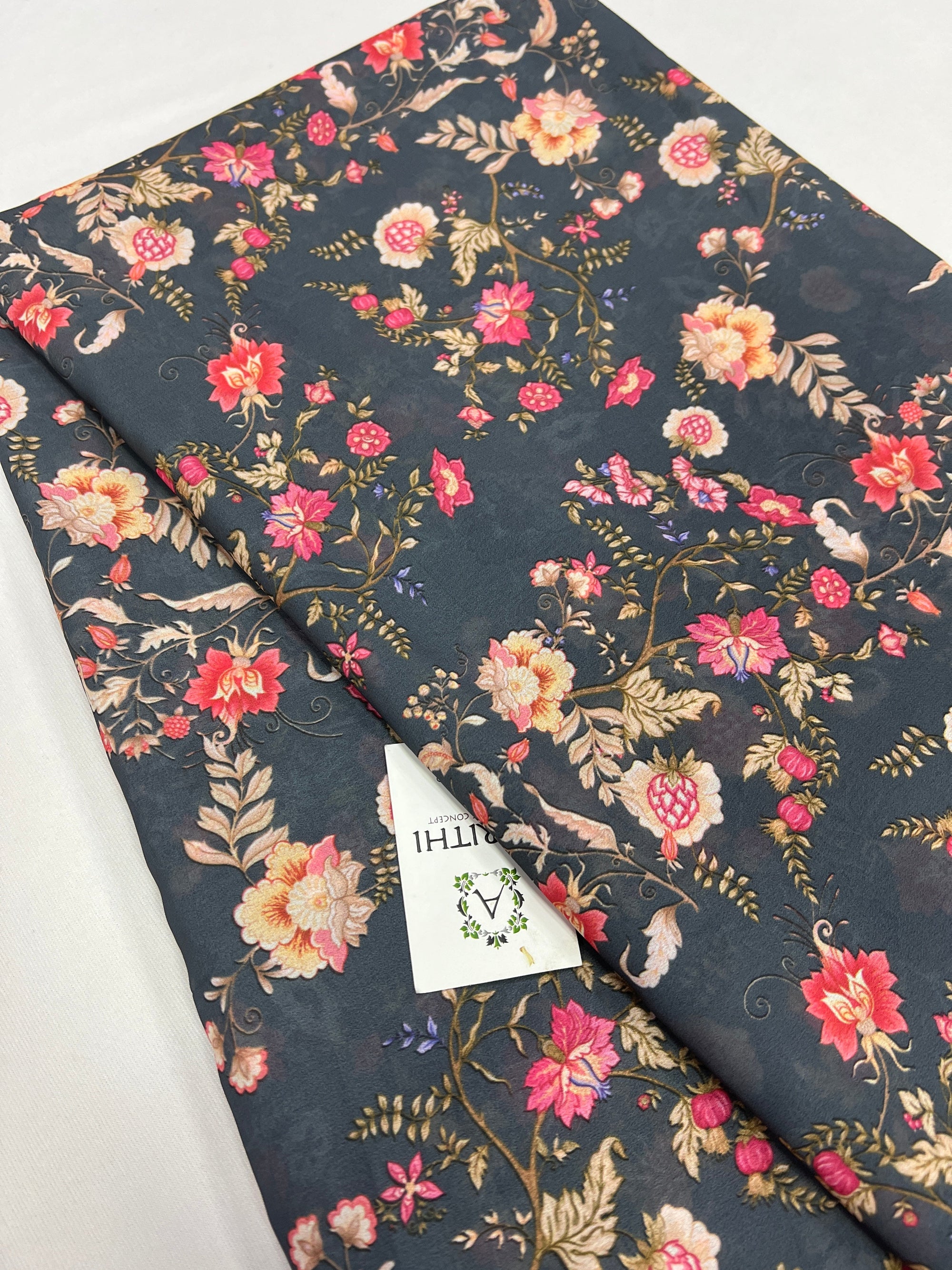Digital floral printed georgette fabric