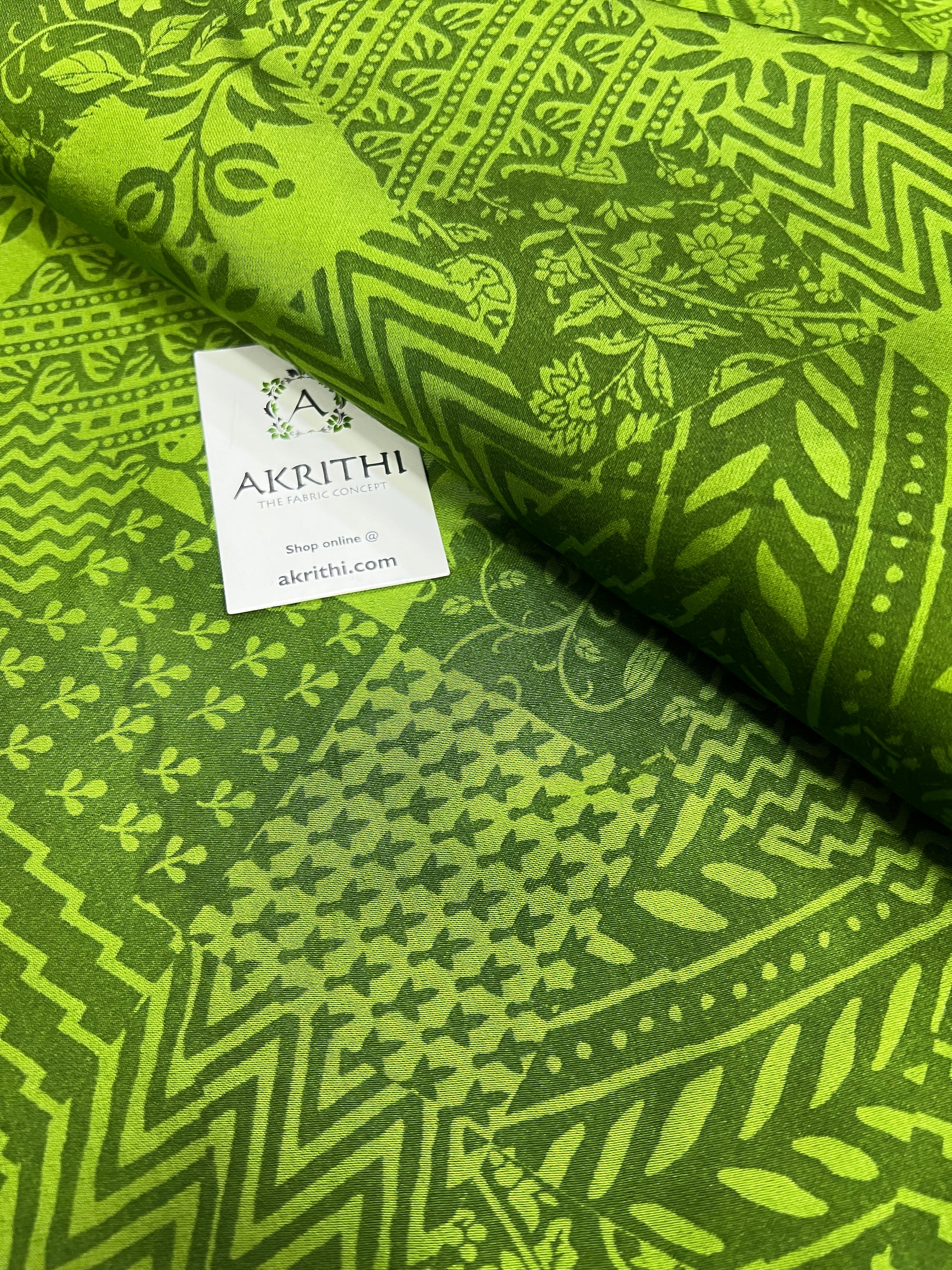 Hand printed modal fabric