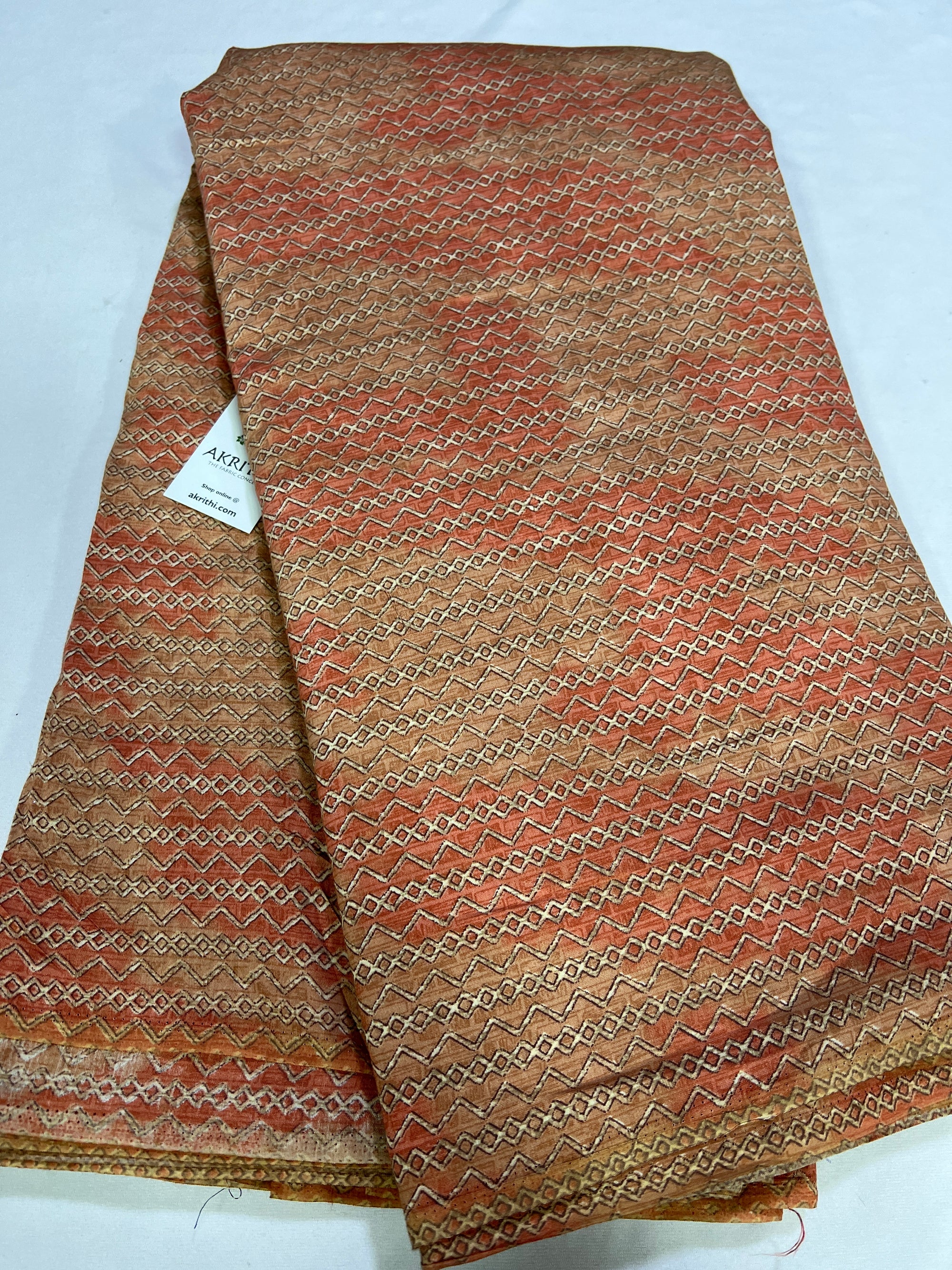 Printed silk fabric