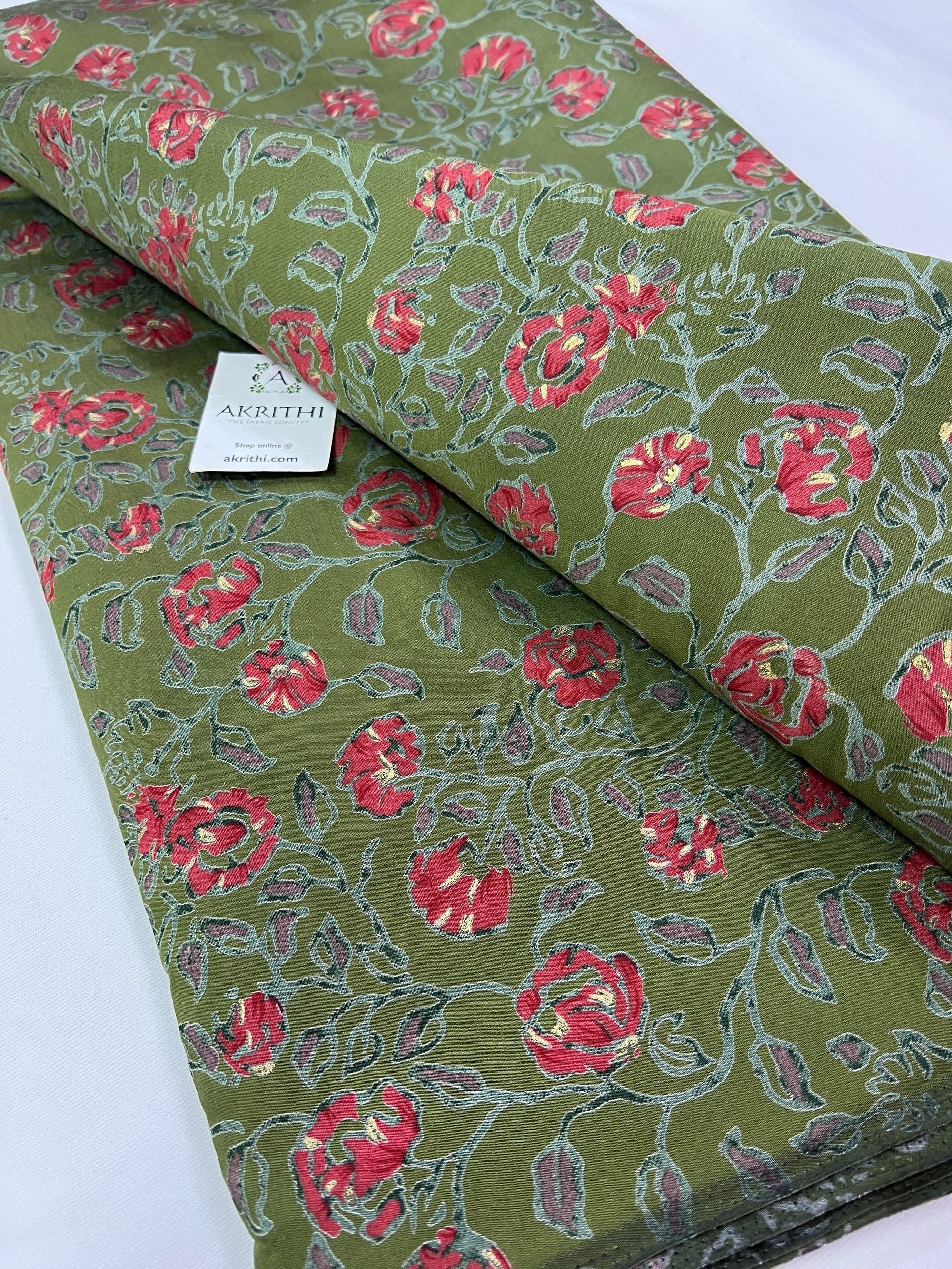 Digital printed silk fabric with foil