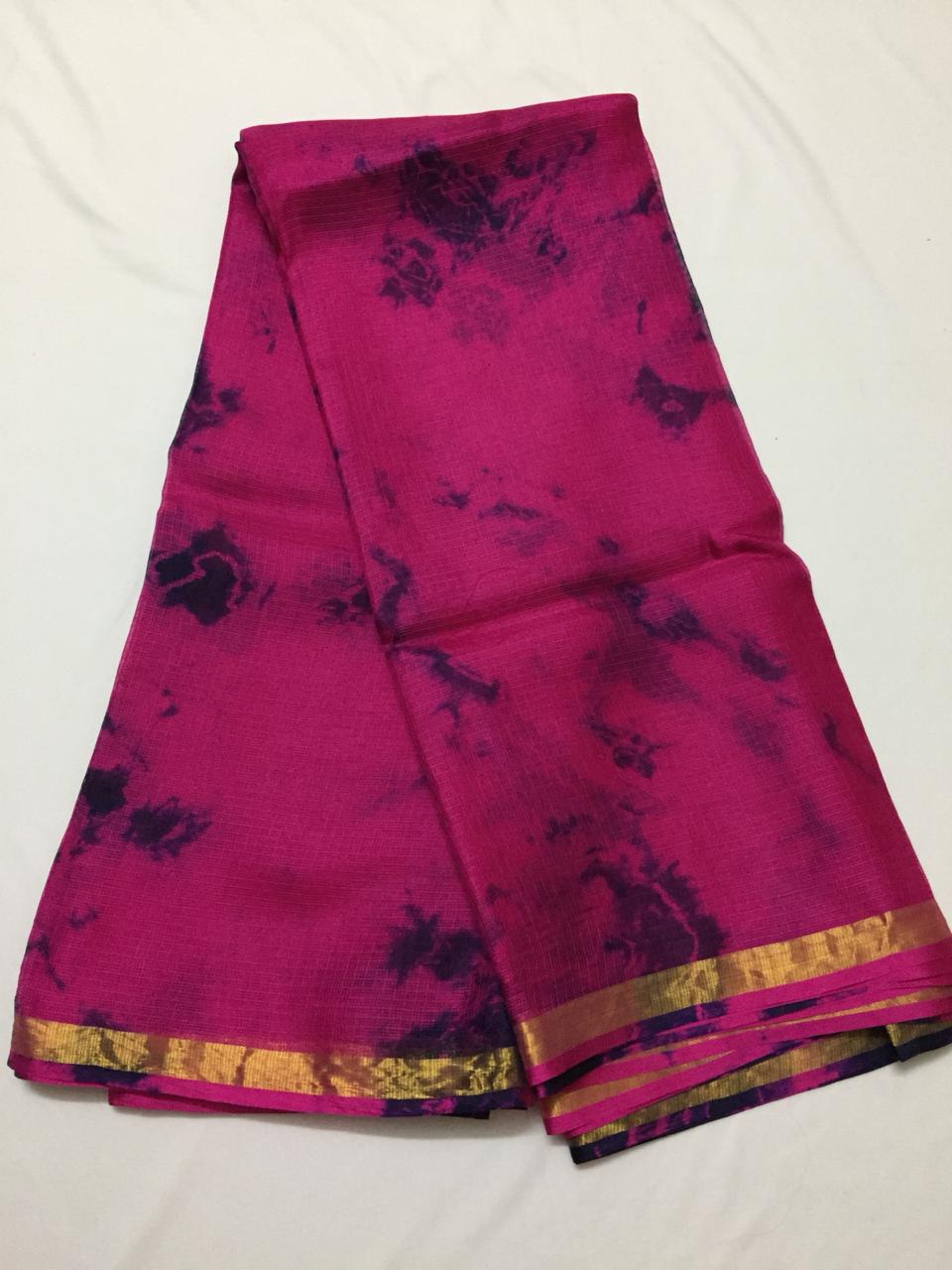 Tie and dye pure kota silk saree
