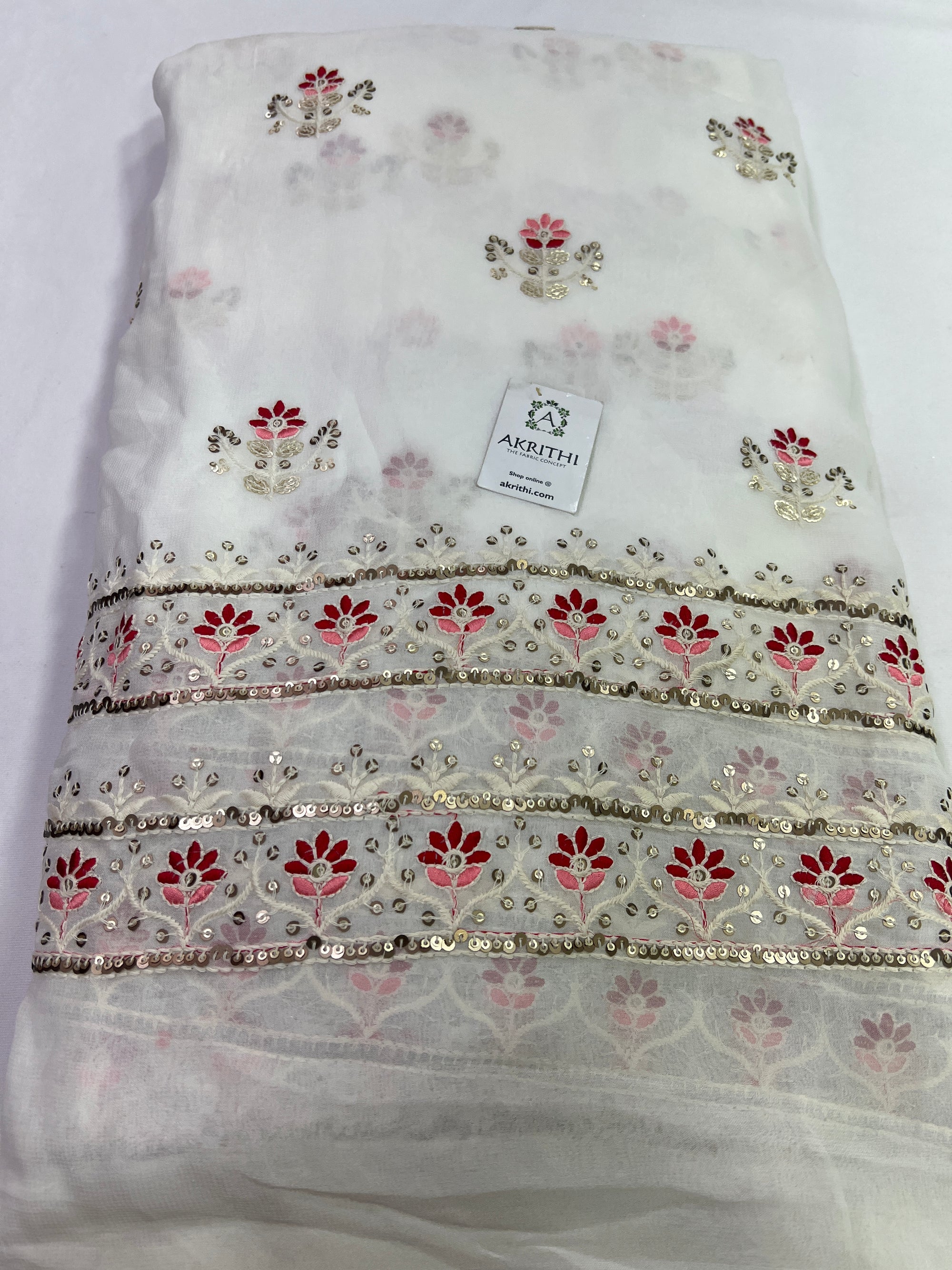 Embroidery on georgette fabric