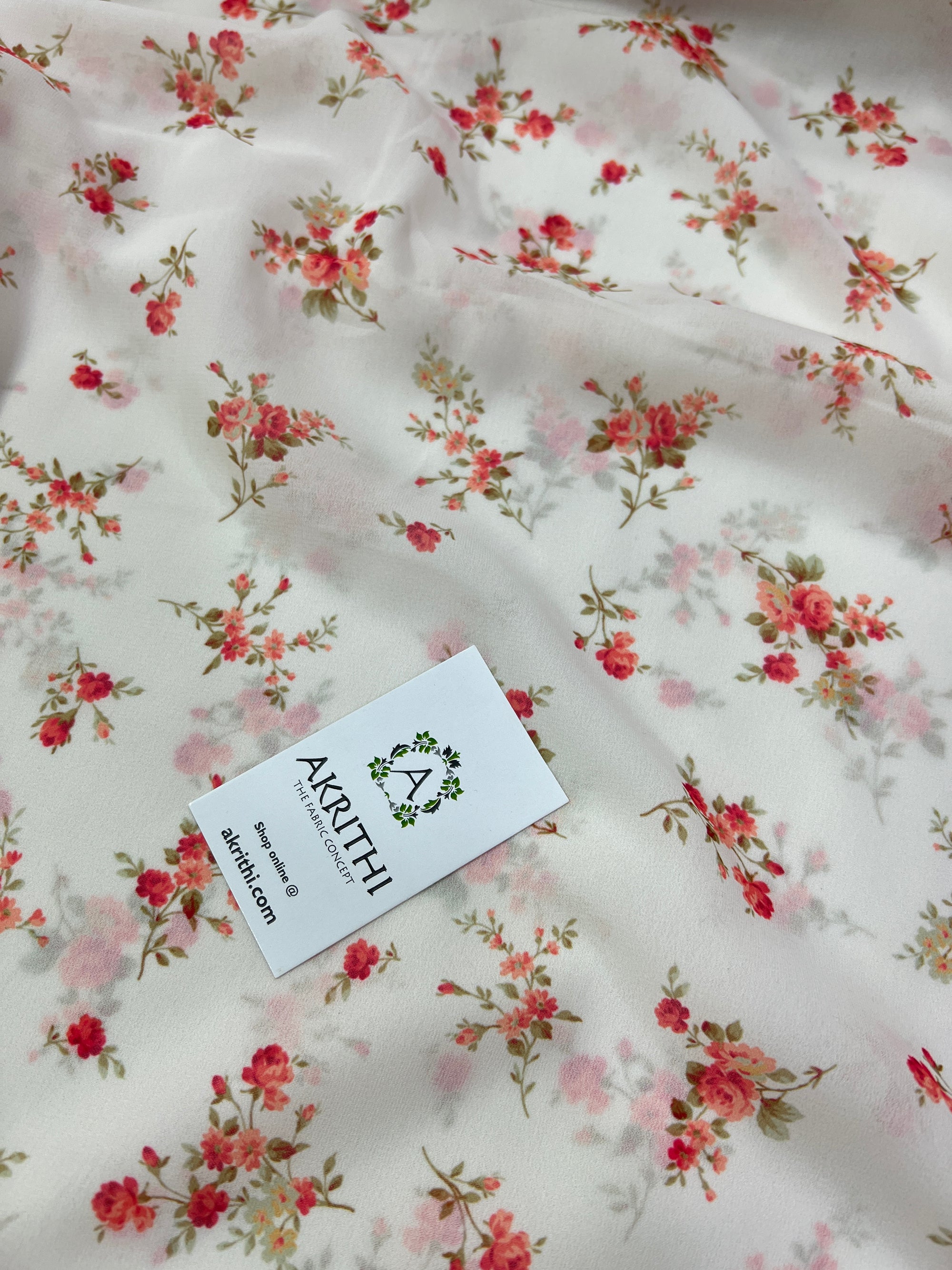 Digital floral printed georgette fabric