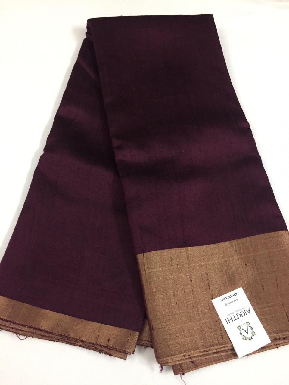 PURE RAW SILK WITH ZARI BORDER FABRIC